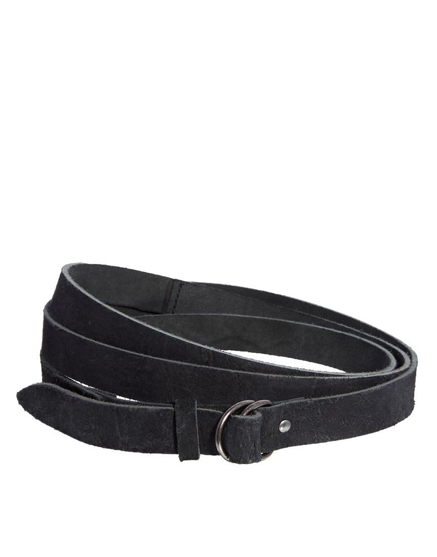 ASOS Leather Double Wrap Belt in Black for Men - Lyst