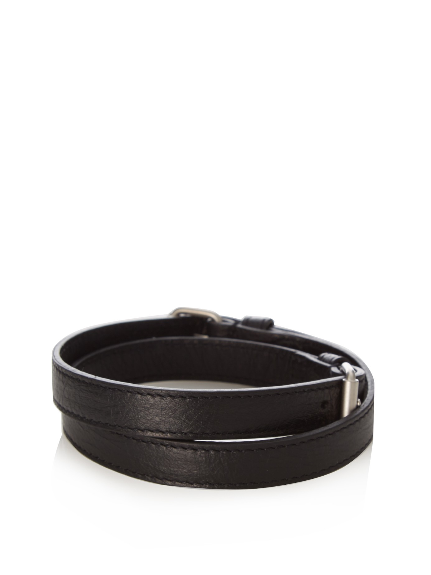 Balenciaga Arena Double-wrap Leather Bracelet for Men Lyst