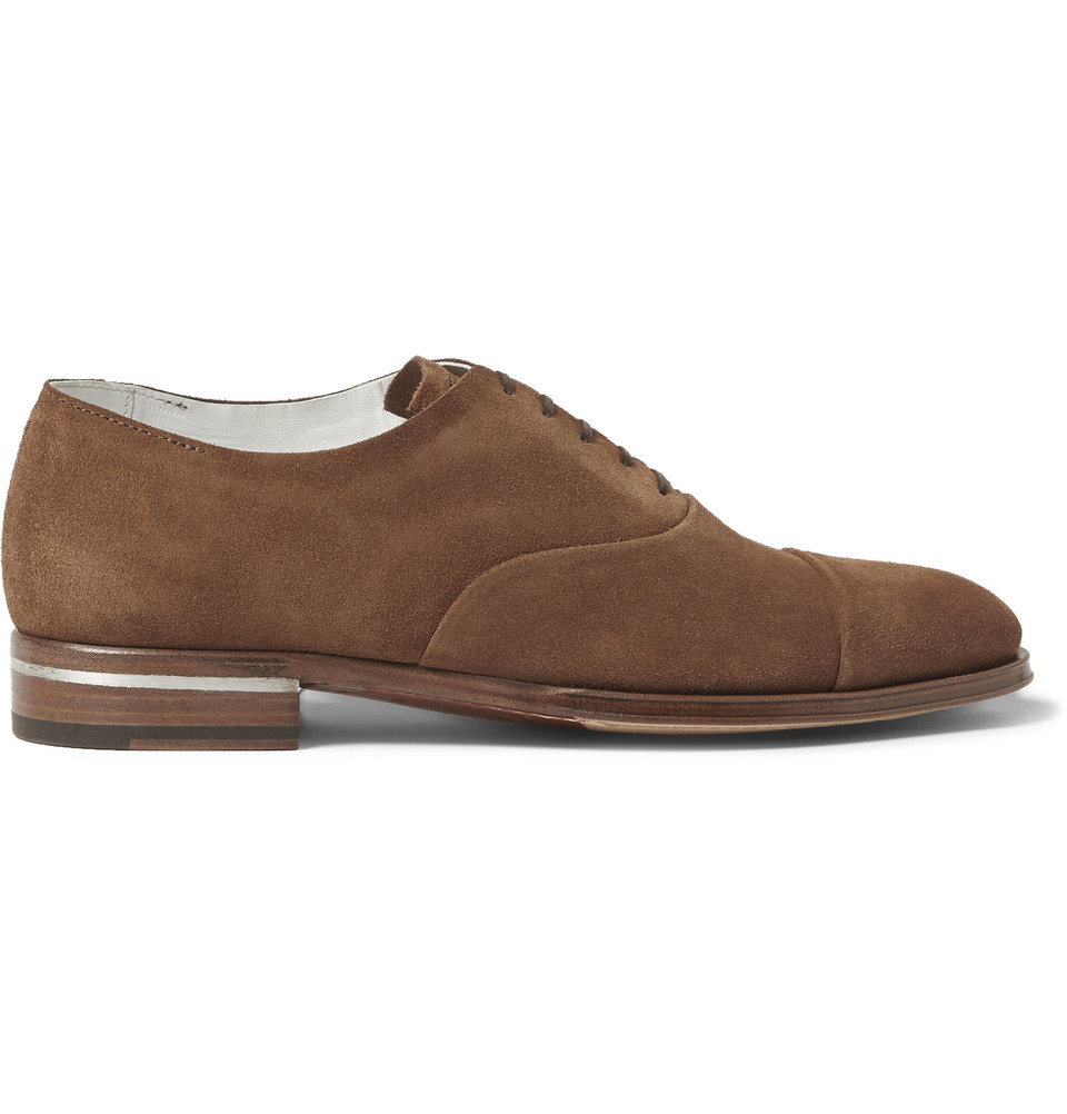brown suede derby shoes