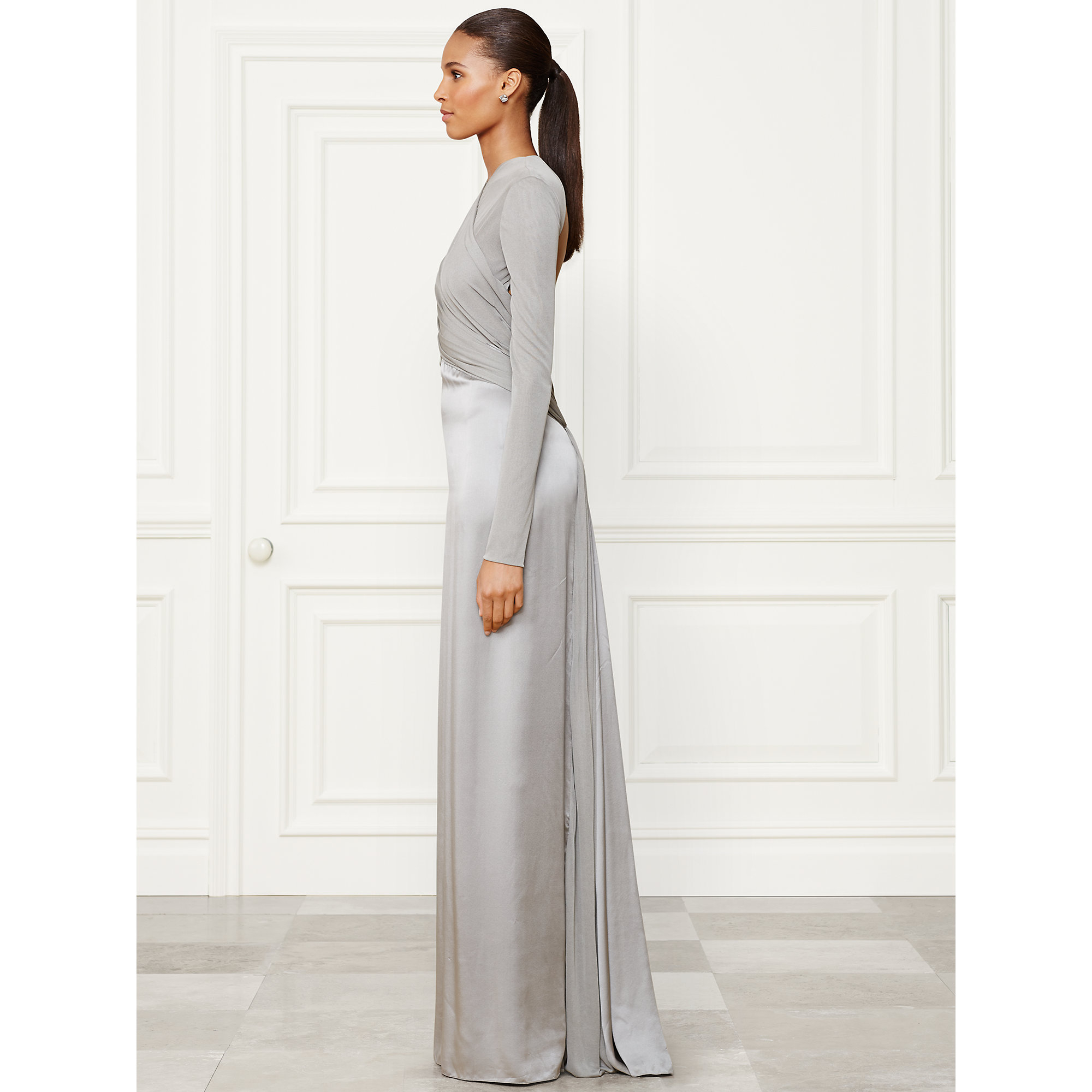 Ralph Lauren Collection Fiona Evening Gown in Gray | Lyst