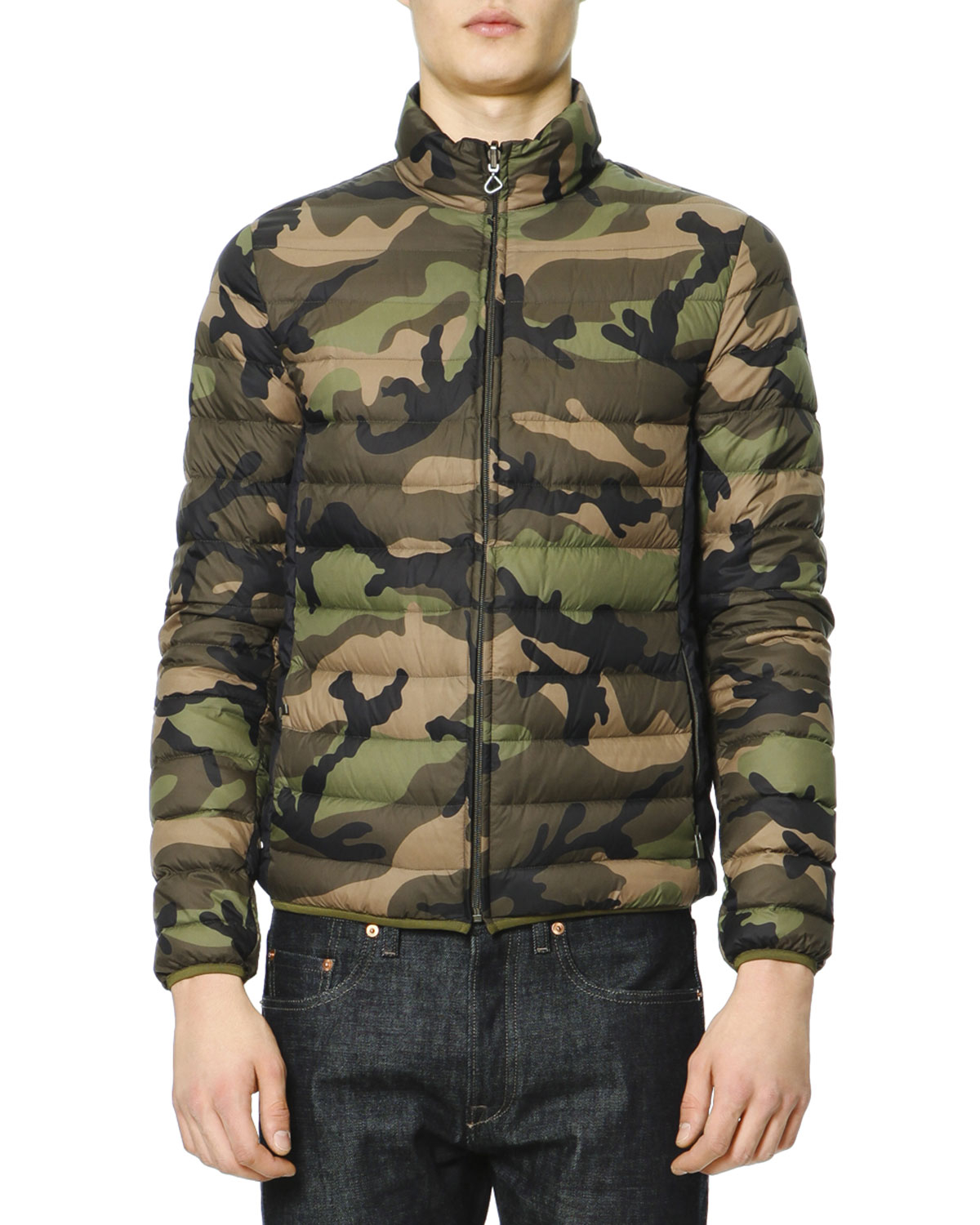 Lyst - Valentino Camo Lightweight Packaway Puffer Jacket in Blue for Men