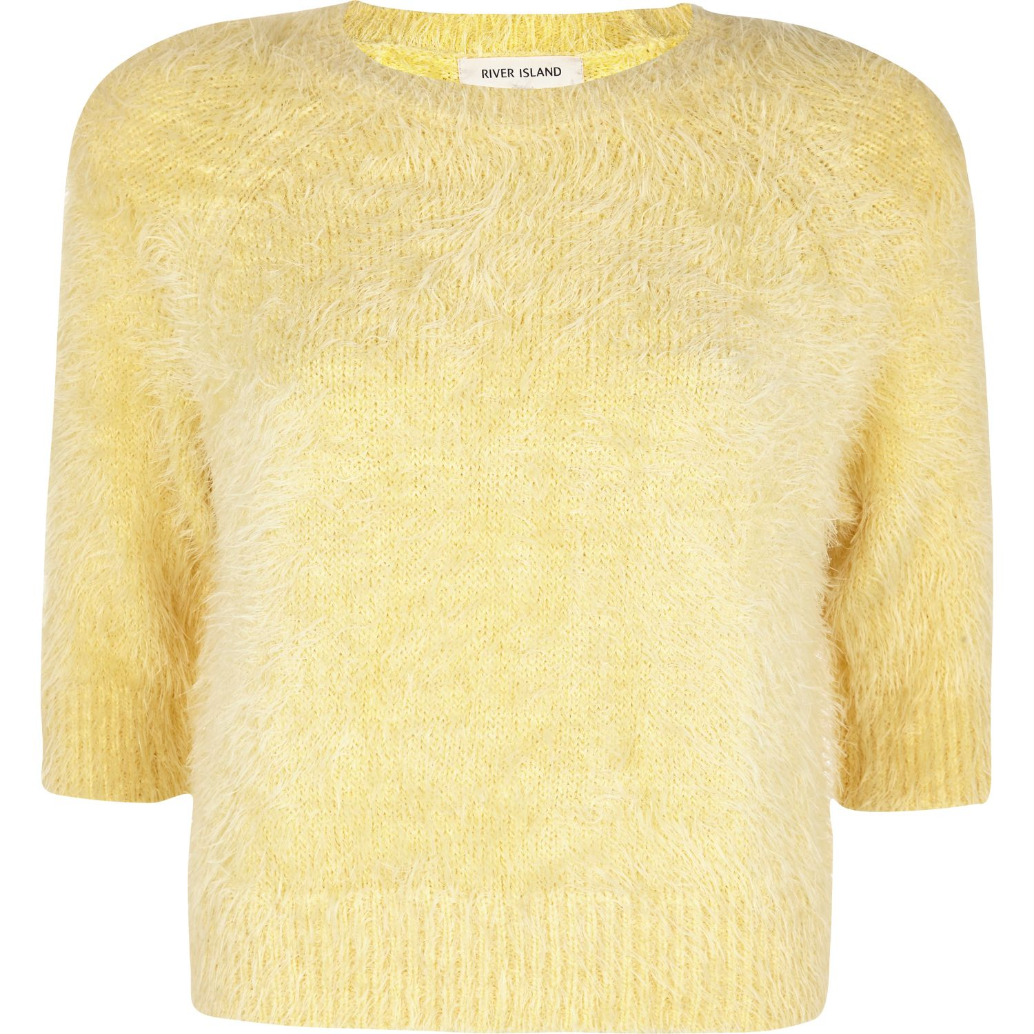yellow fluffy sweater