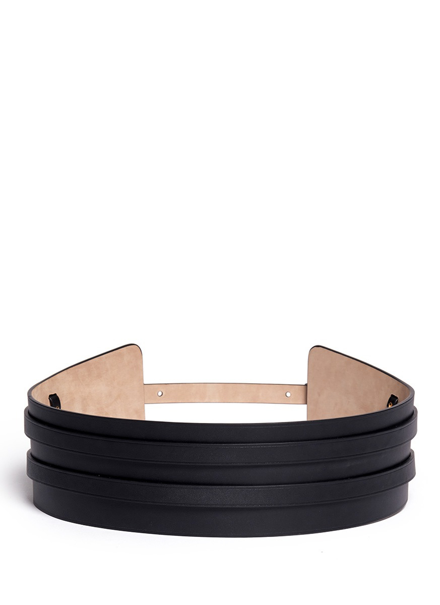 Lyst - Alexander Mcqueen Double Strap Leather Belt in Black