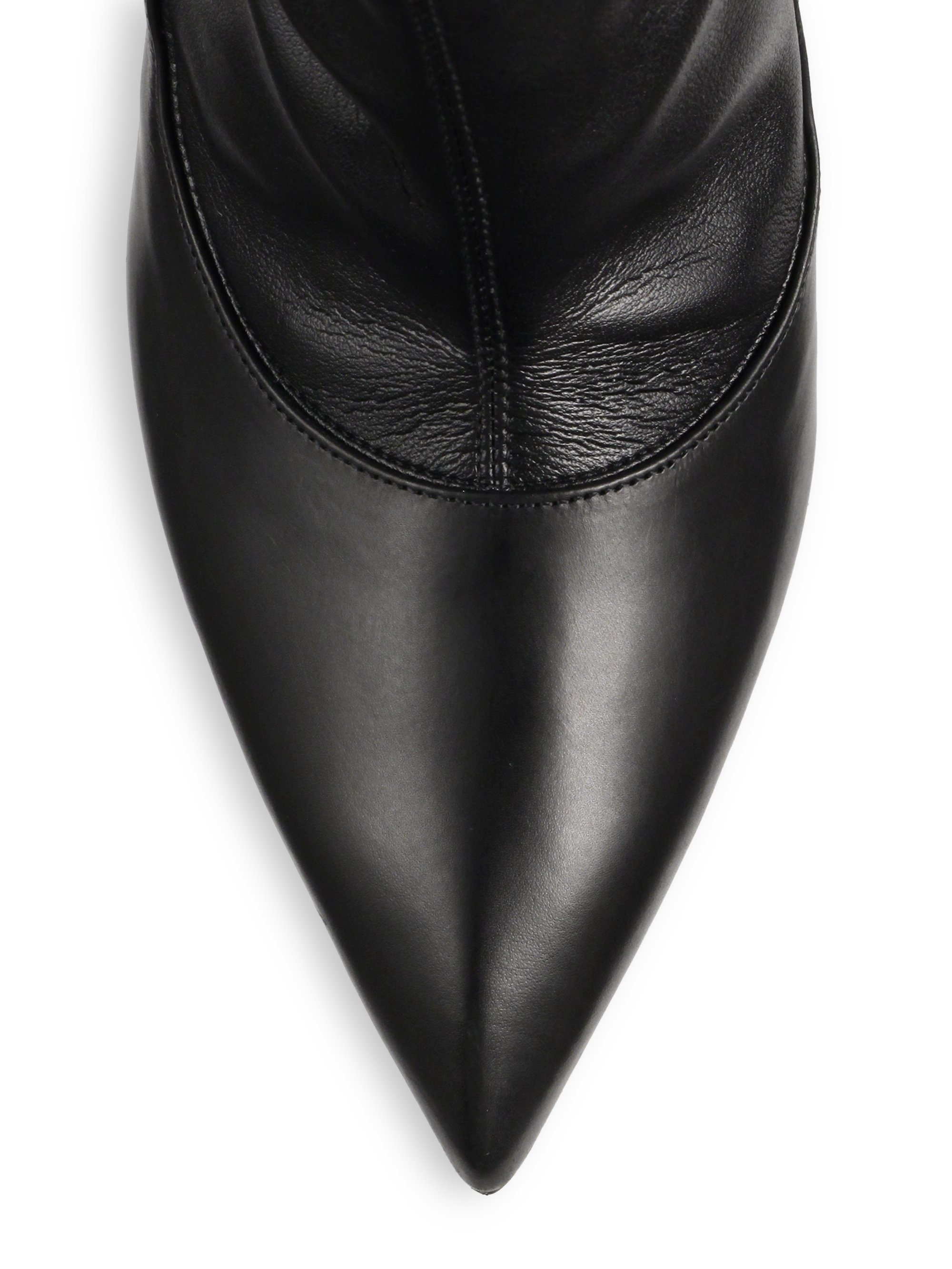 alexandermcqueenblackoverthekneestretchleather