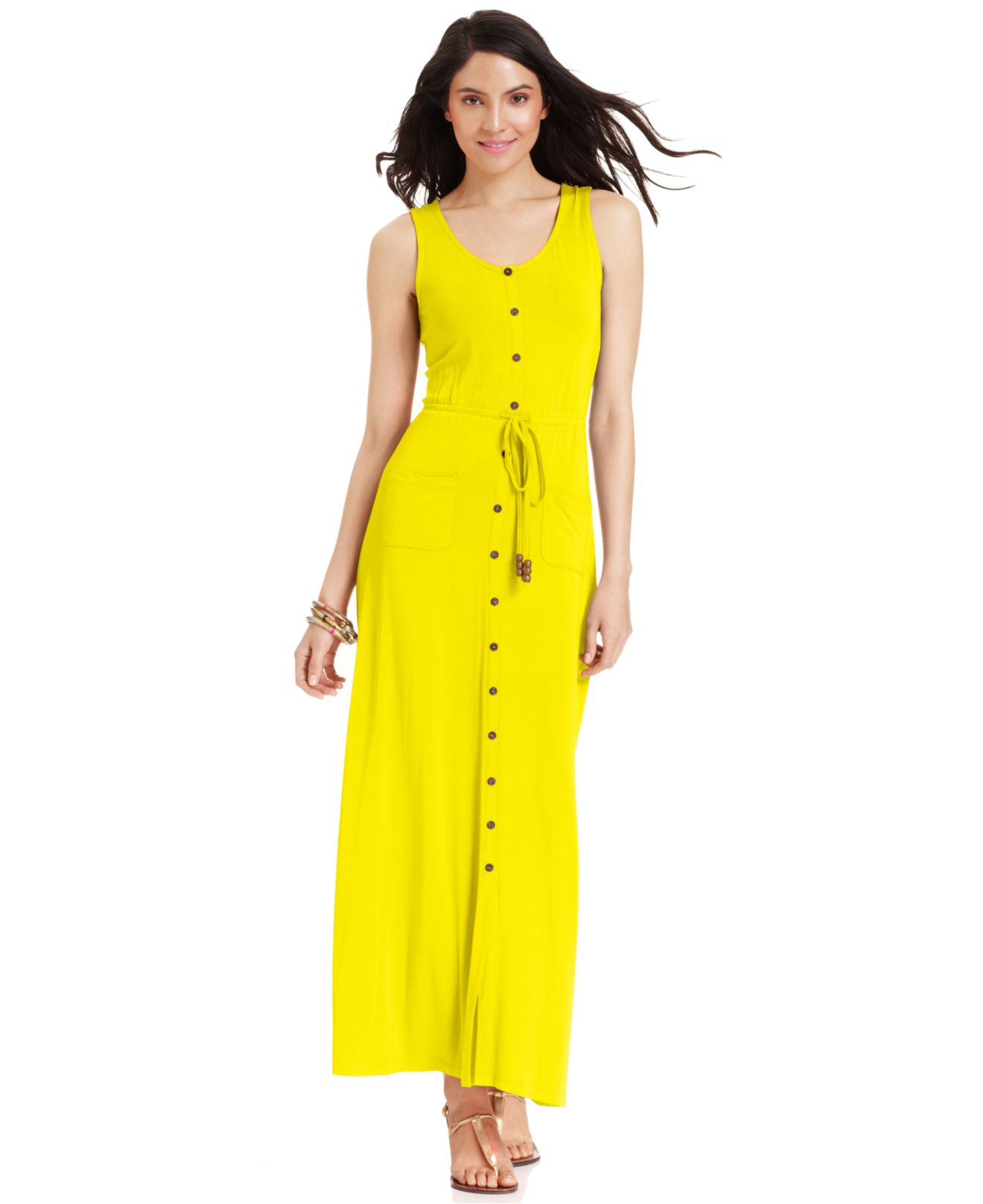 maxi dress front buttons