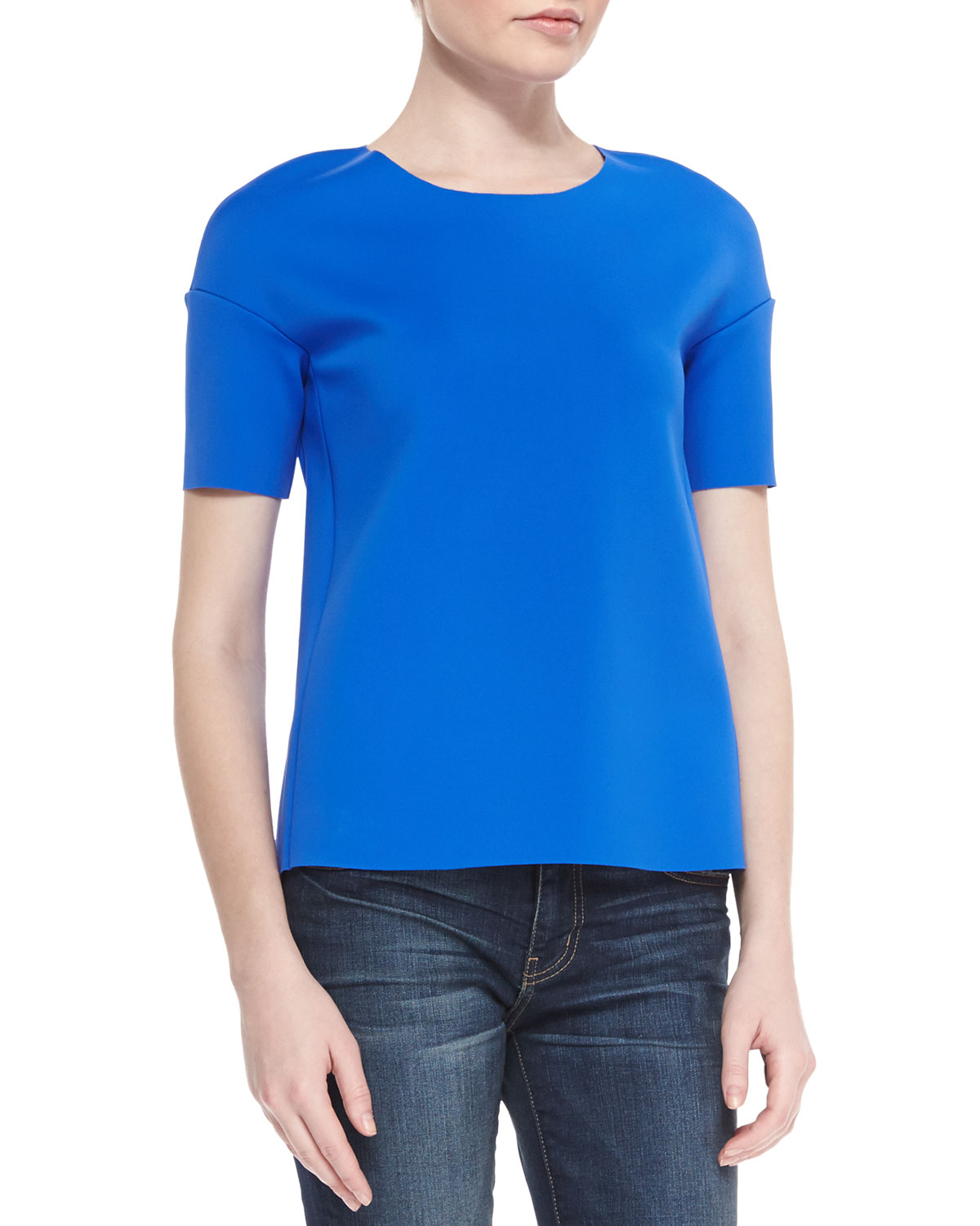 J brand Auden Shortsleeve Knit Top in Blue Lyst