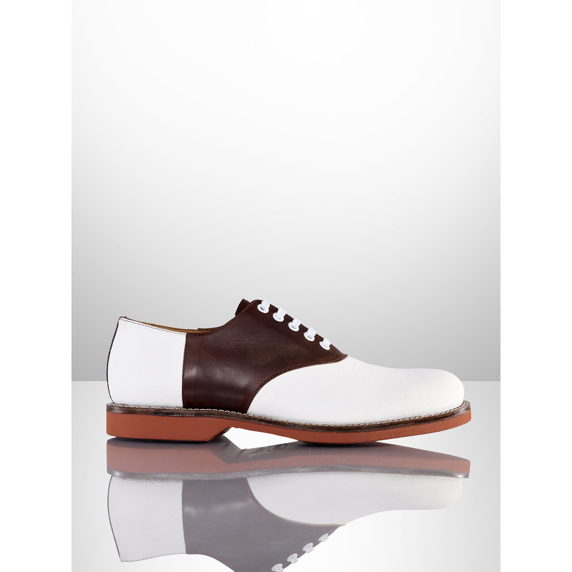 Ralph Lauren Henley Ii Saddle Shoe in White/Brown (White) for Men - Lyst