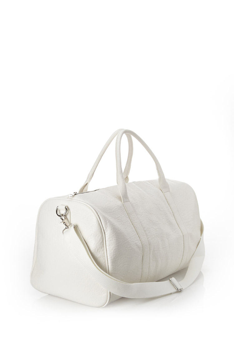 Forever 21 Faux Leather Duffle Bag in White for Men - Lyst