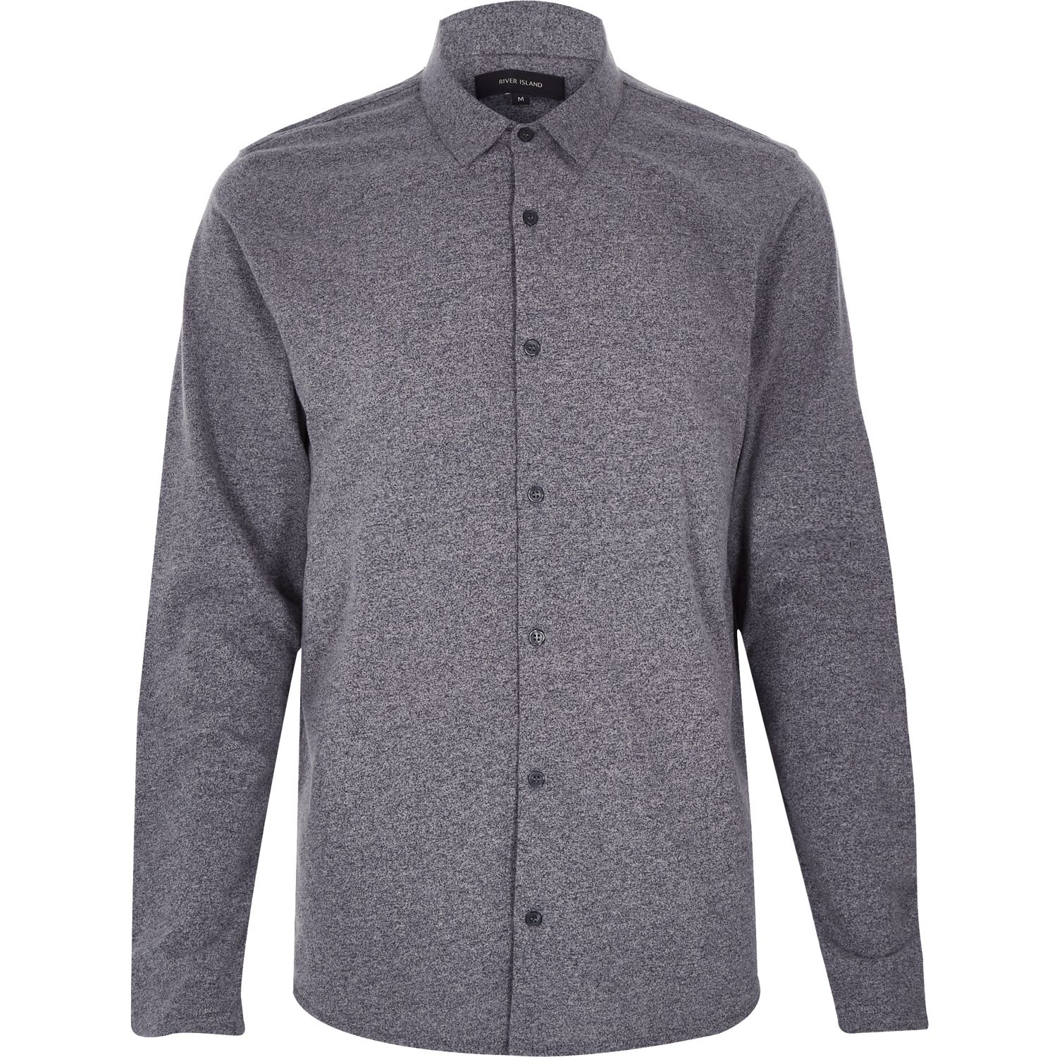 River Island Grey Button Up Shirt in Gray for Men - Lyst
