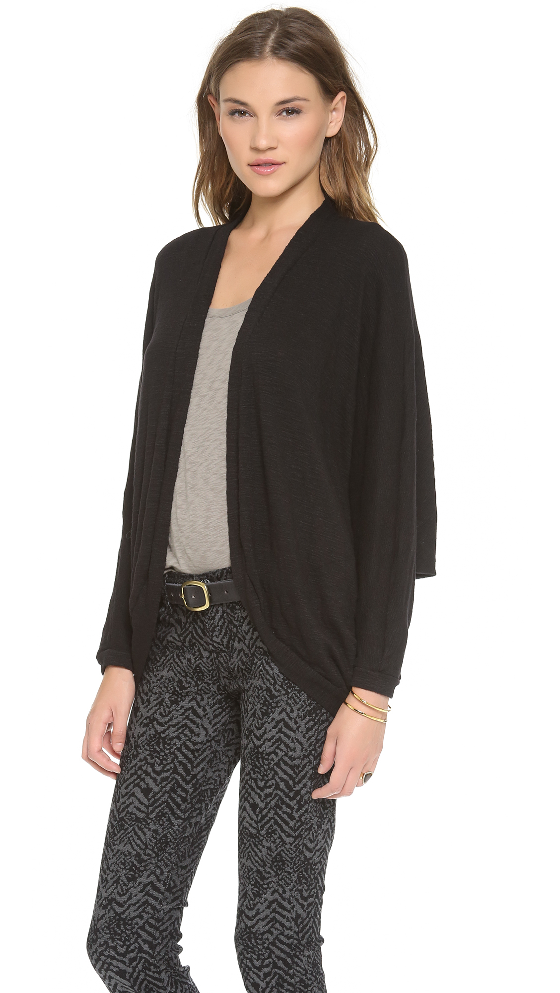 Three dots Cocoon Cardigan Black in Black Lyst
