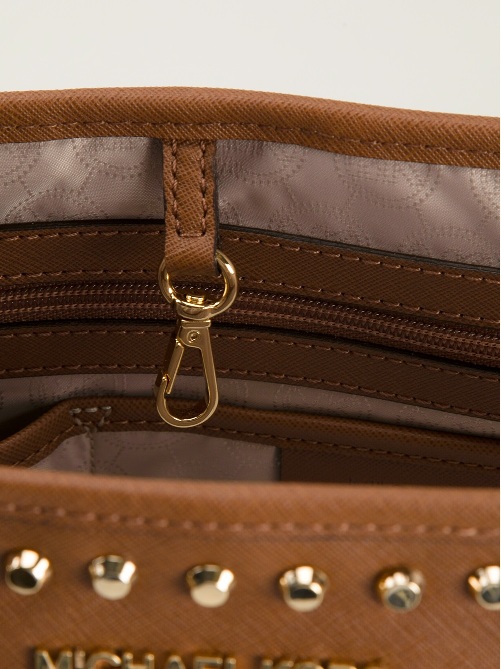 michael kors brown studded bag