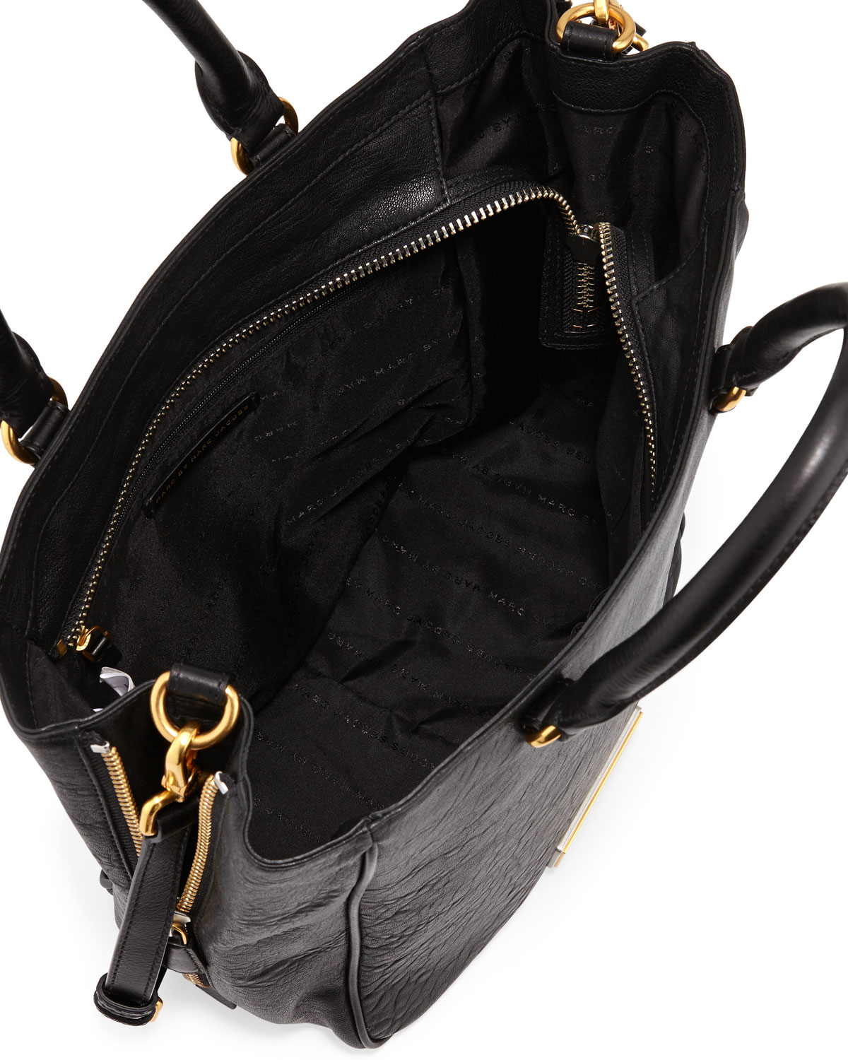 Marc Jacobs Black Leather Tote Bag