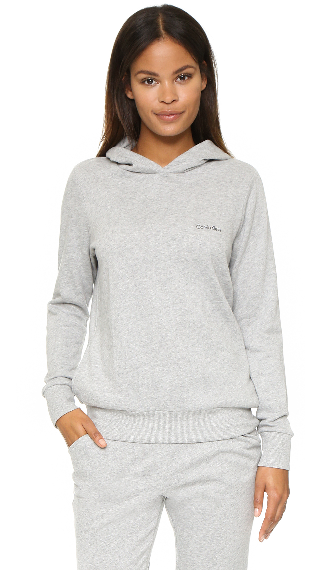 calvin klein hoodie grey womens