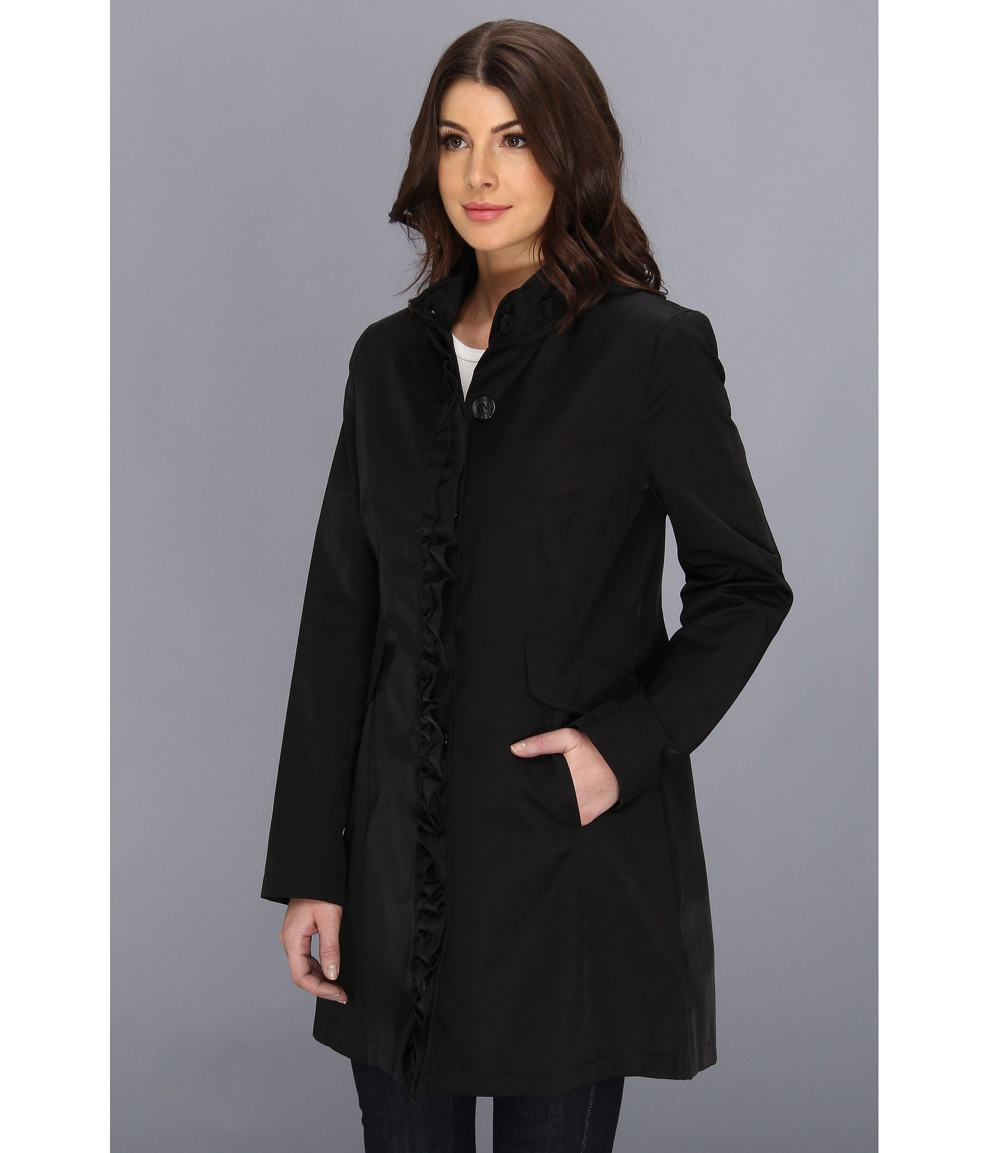 dkny ruffle coat