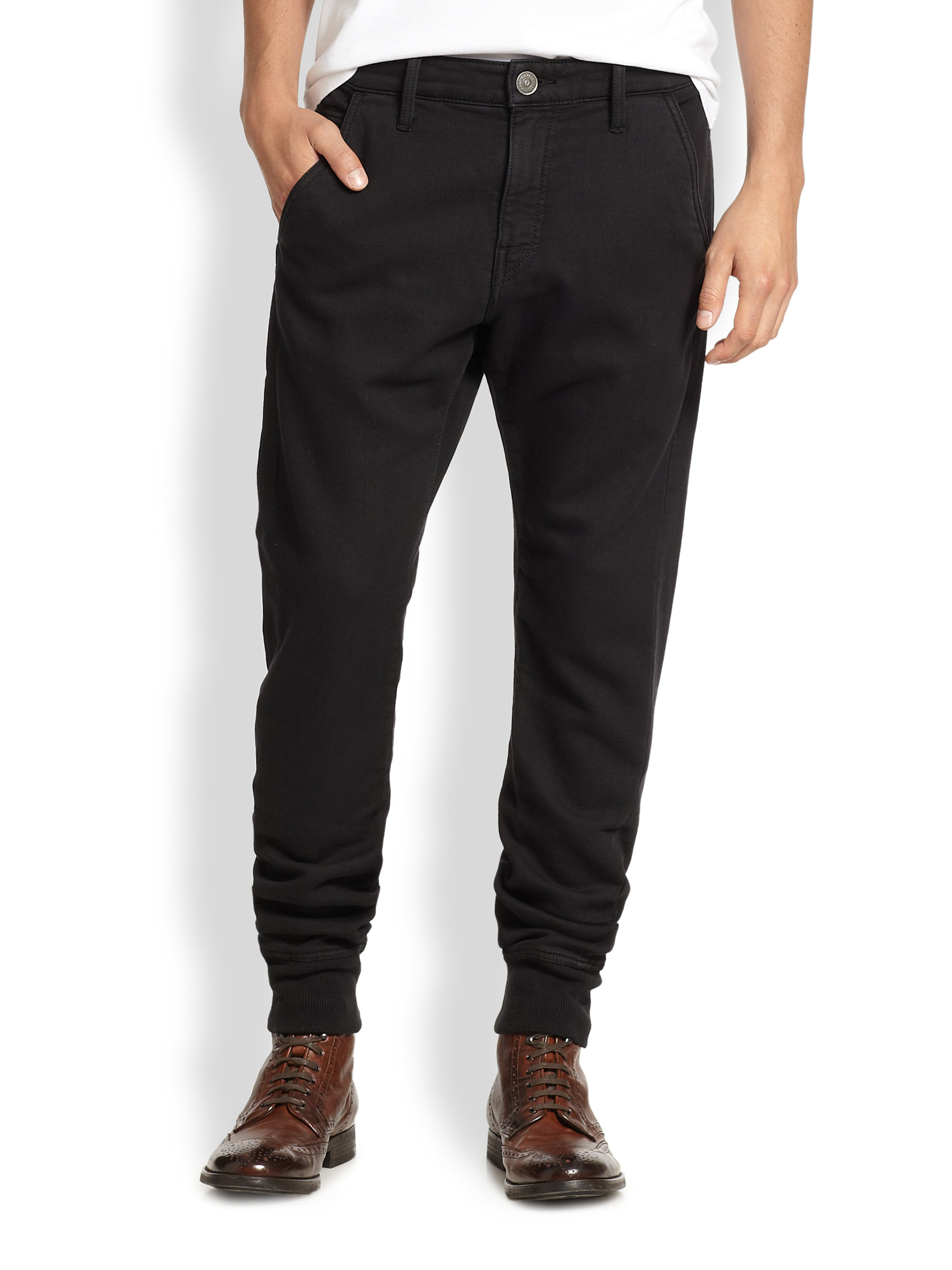 Lyst - True Religion Runner Relaxed Overdyed Pants in Black for Men