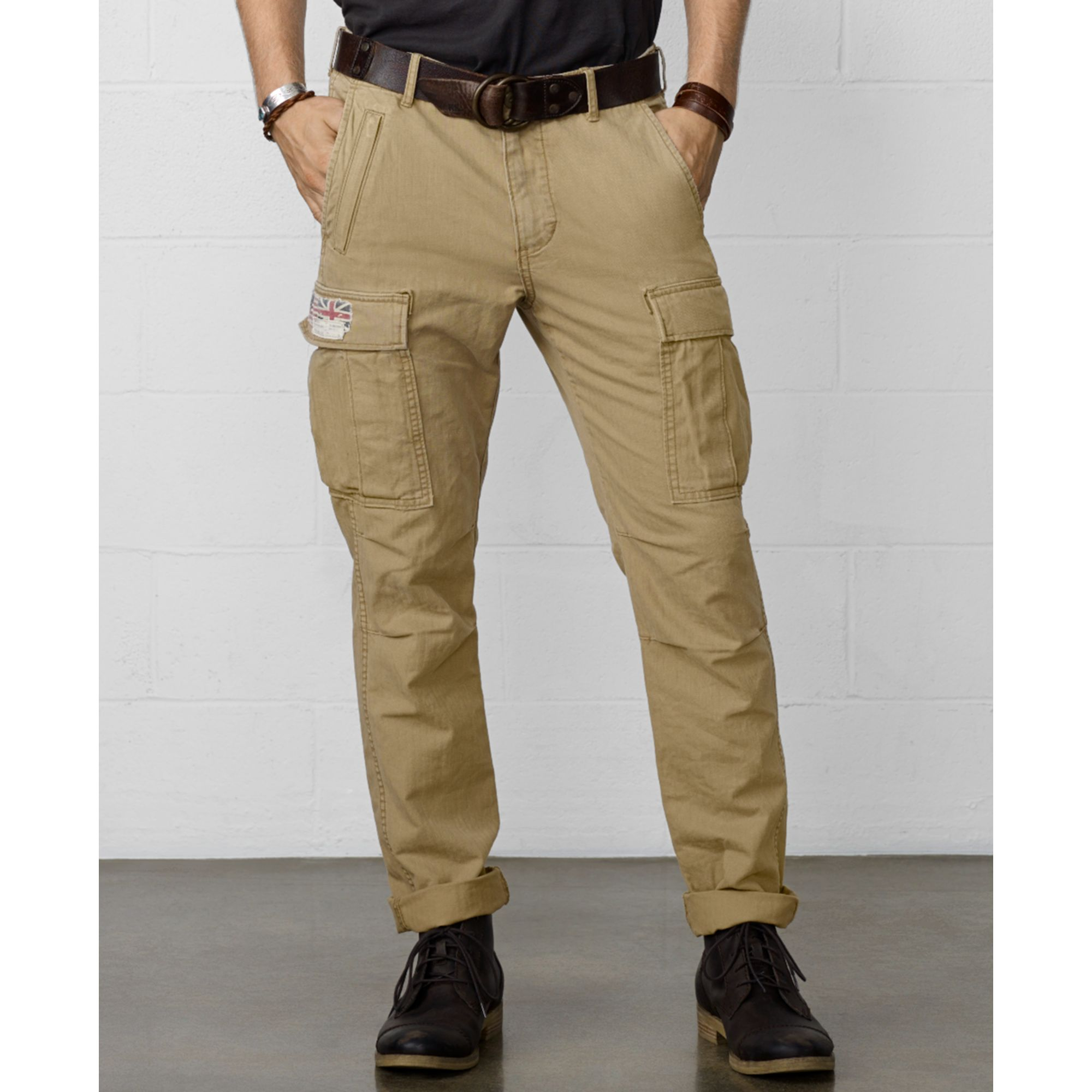 Denim Supply Ralph Lauren Khaki Zip Pocket Cargo Pants Product 1 16983196 0 707338692 Normal 