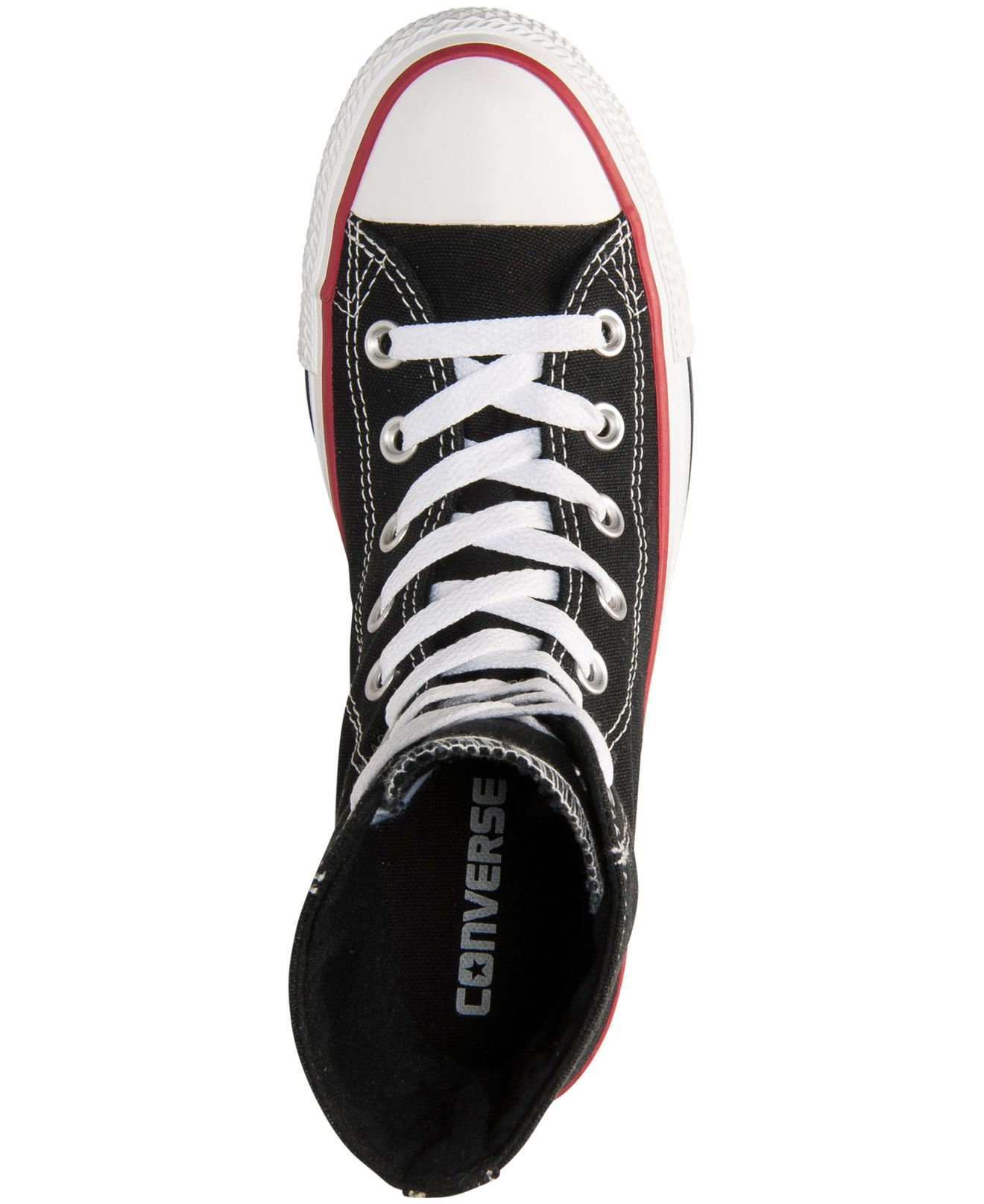 converse white with red line