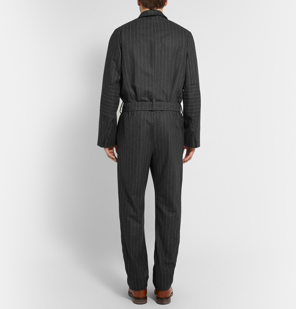Kingsman Chalk Striped Wool Siren Suit in Gray for Men - Lyst