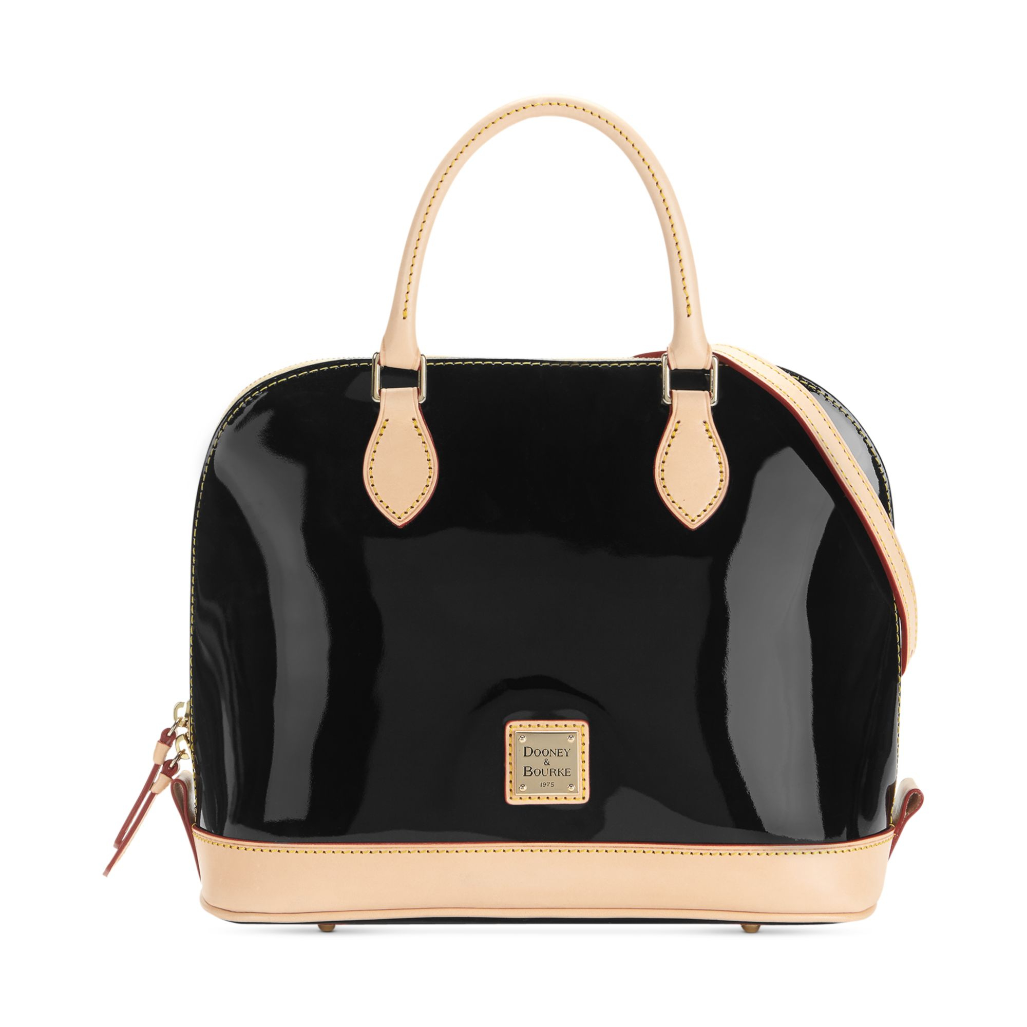 Dooney & Bourke Borsa Zip Zip Satchel In Pelle Grainata - Large, Con Tracolla Regolabile, Nero