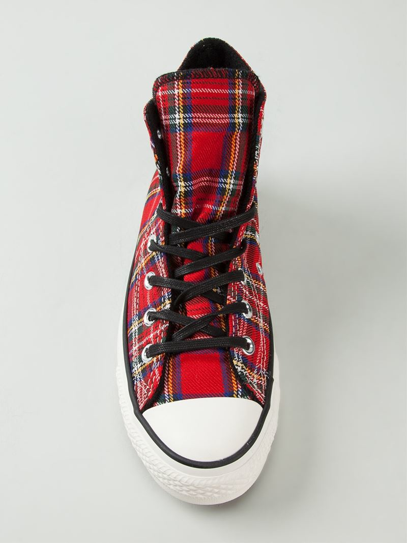 red tartan converse