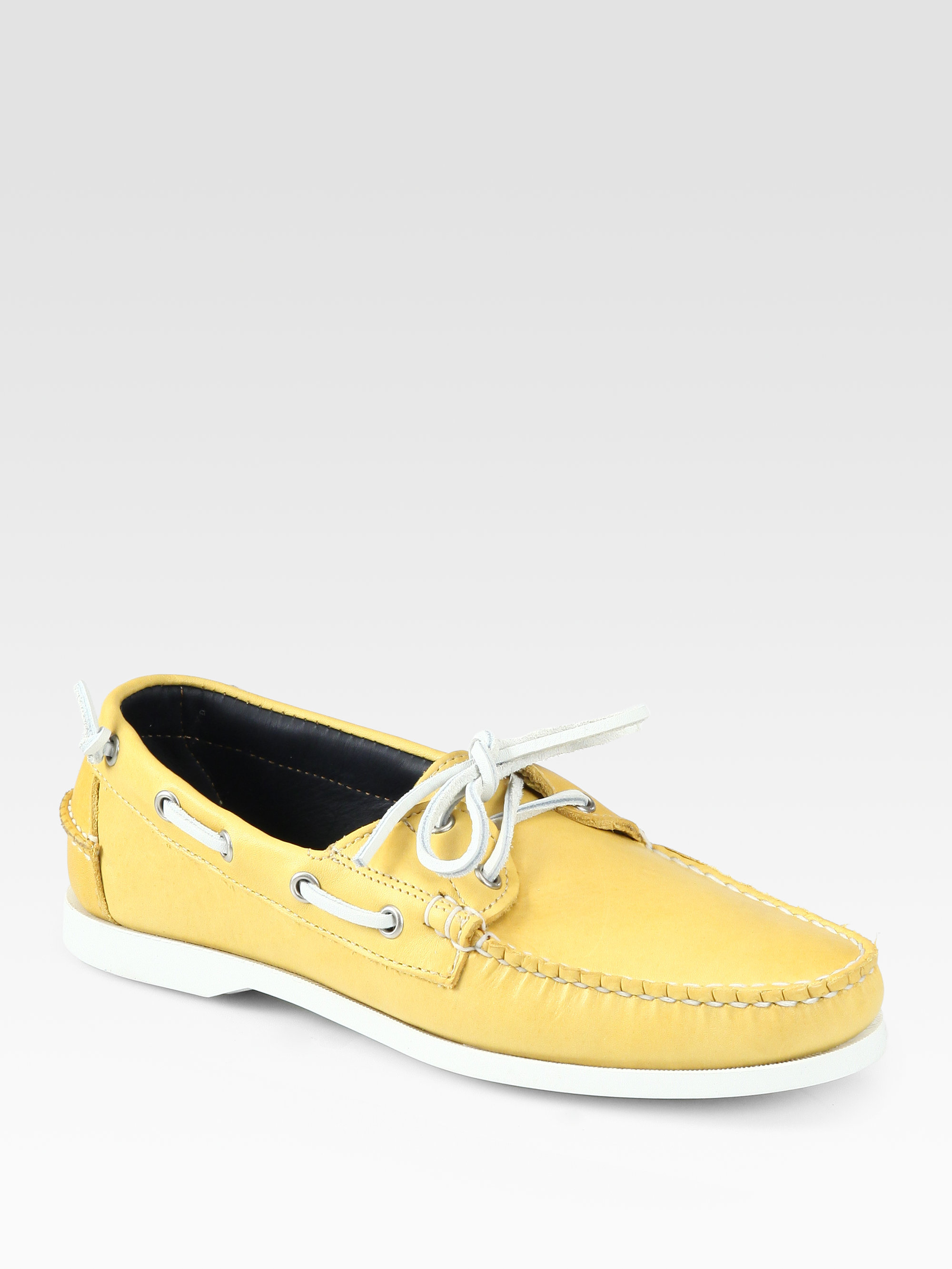 yellow boat shoes