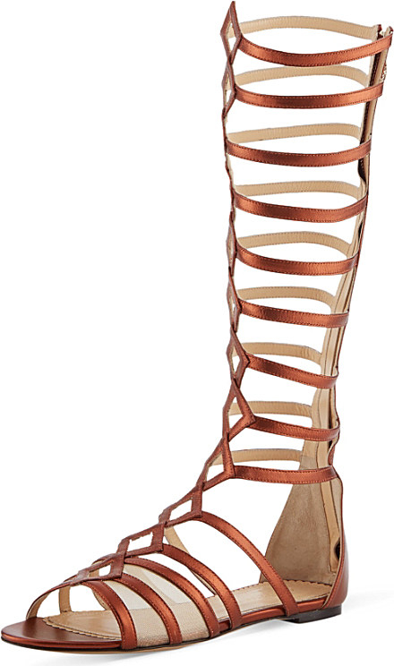 ... Olympia Maya Knee-High Gladiator Sandals - For Women in Brown | Lyst