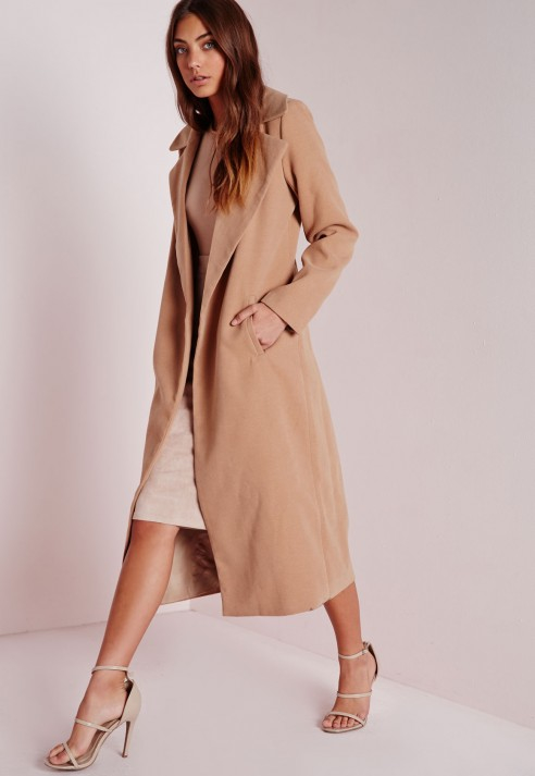 missguided camel coat