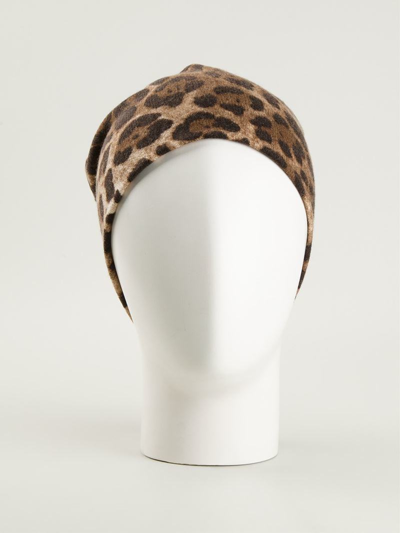 \u0026 Gabbana Leopard Print Beanie Hat 