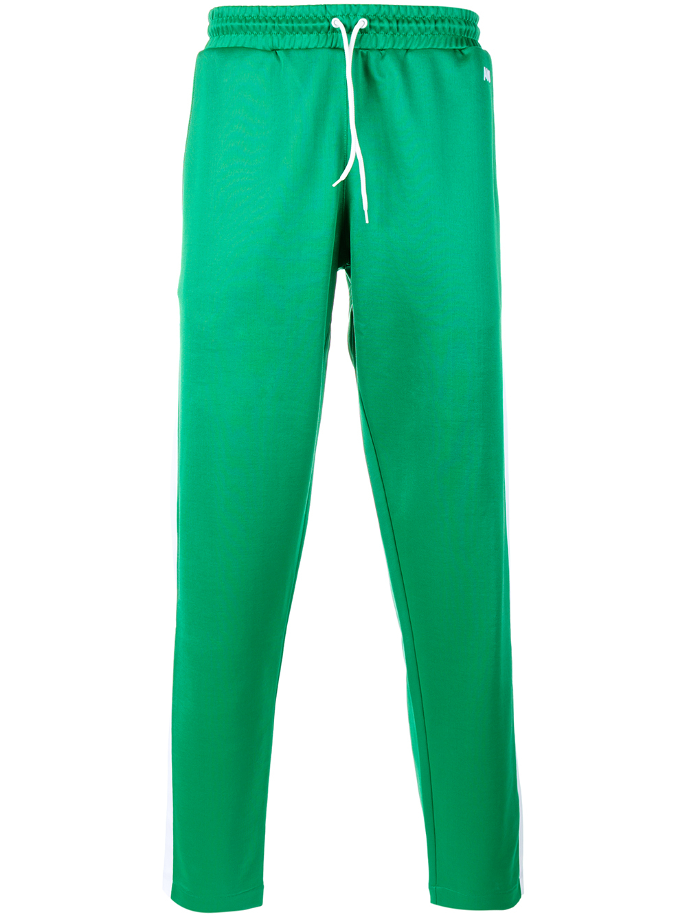 AMI Striped Track Pants in White Green 