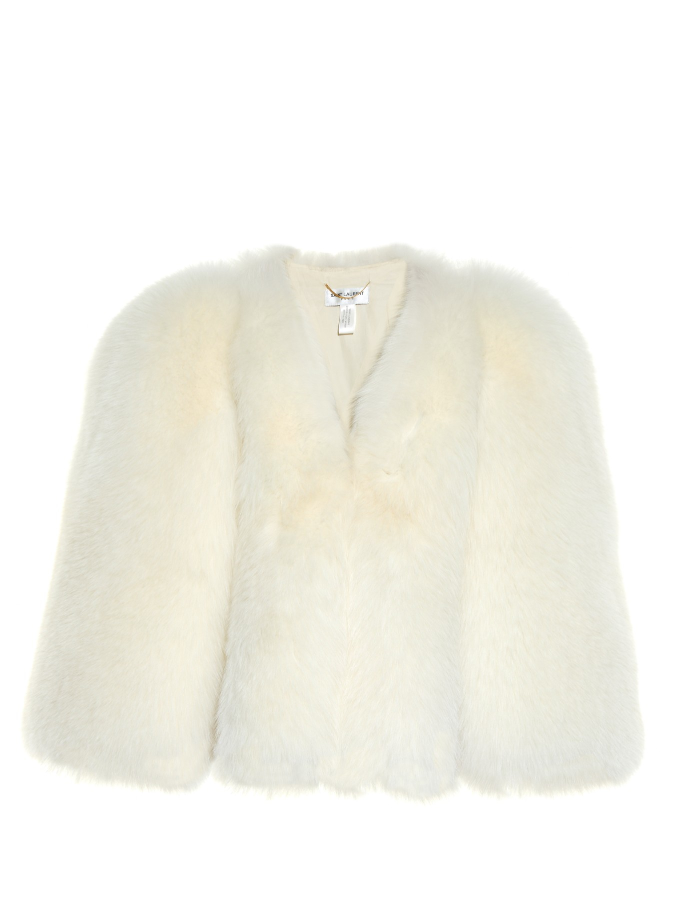 saint laurent fox fur coat