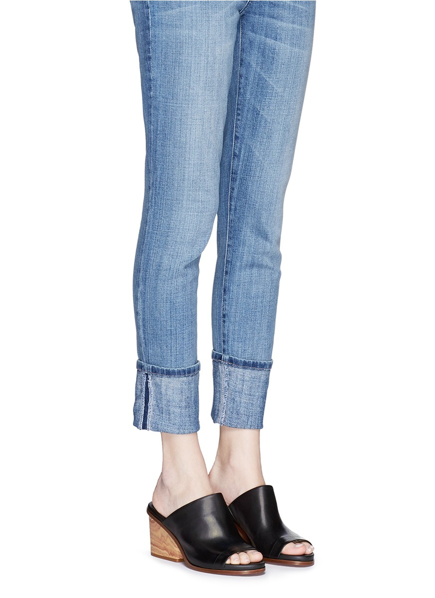 black leather mule sandals