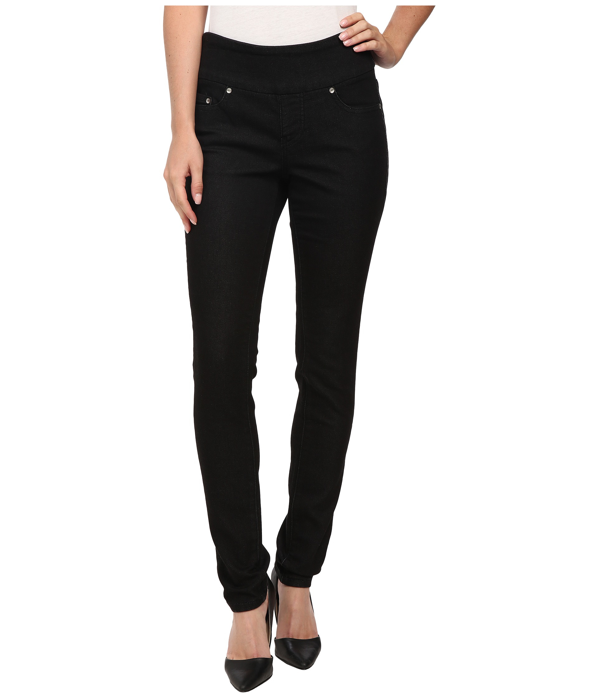 Jag jeans Nora Pull-on Skinny Knit Denim In Black Rinse in Black | Lyst