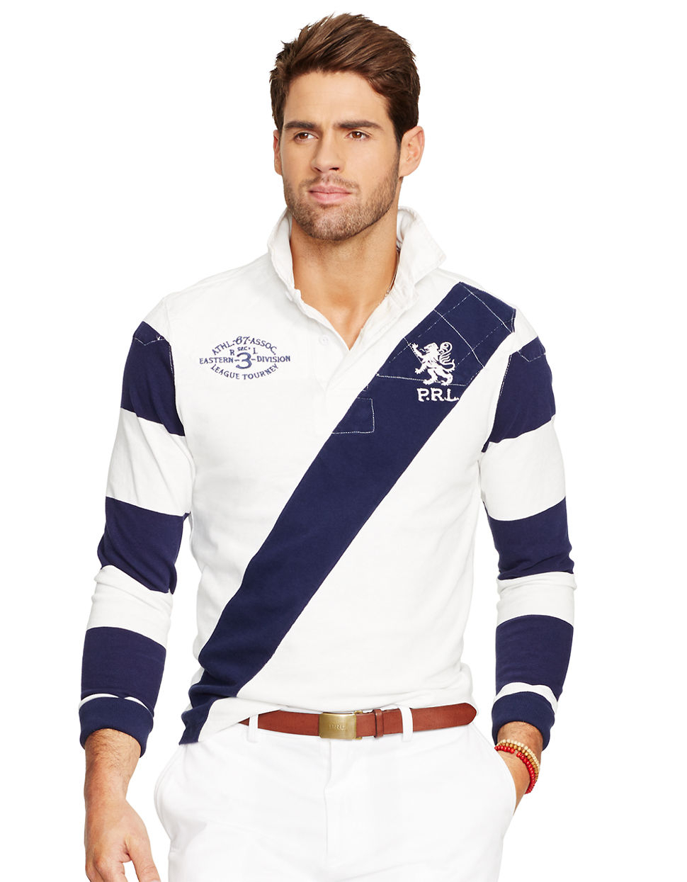 Lyst - Polo Ralph Lauren Banner-Stripe Rugby Shirt in Blue for Men