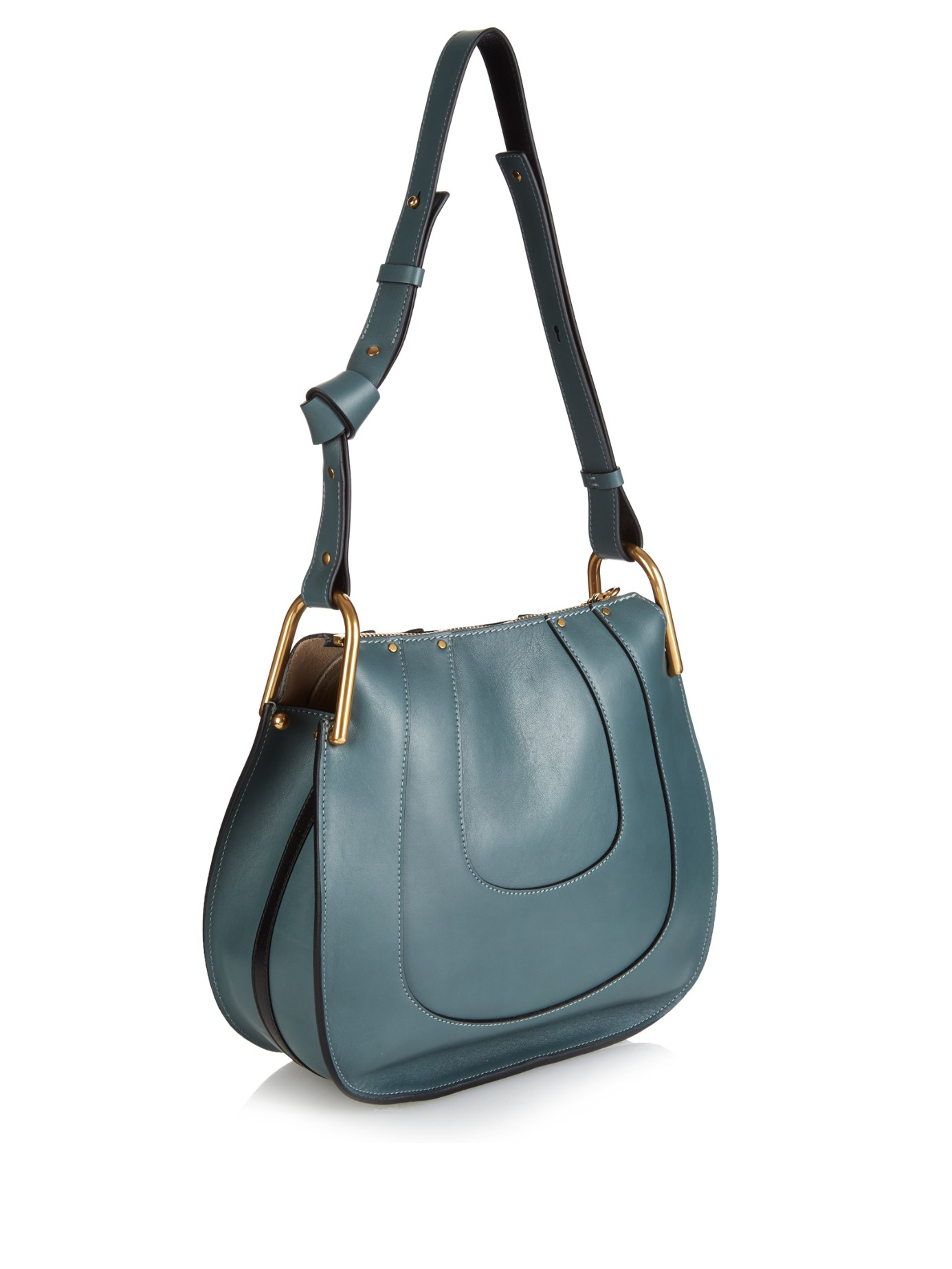 Chloé Hayley Small Suede And Leather Shoulder Bag in Blue - Lyst