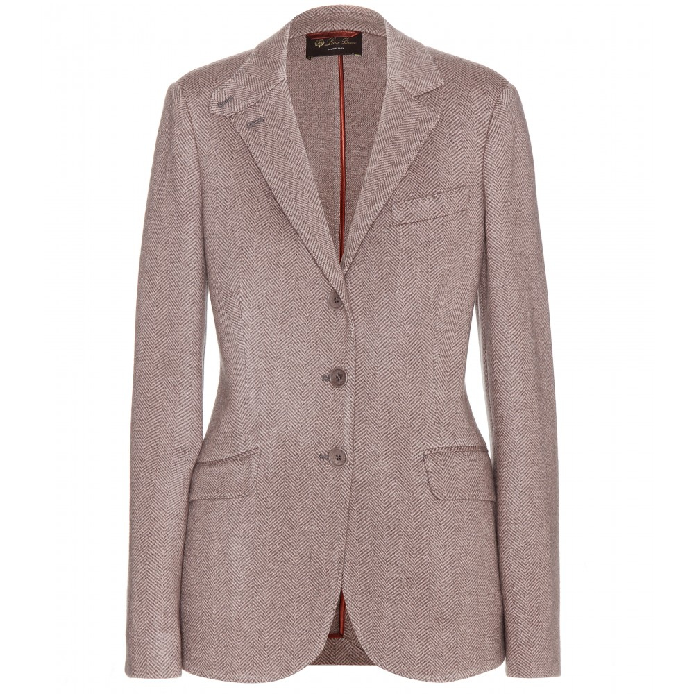 Loro piana London Bridge Herringbone Cashmere Blazer in Brown Lyst