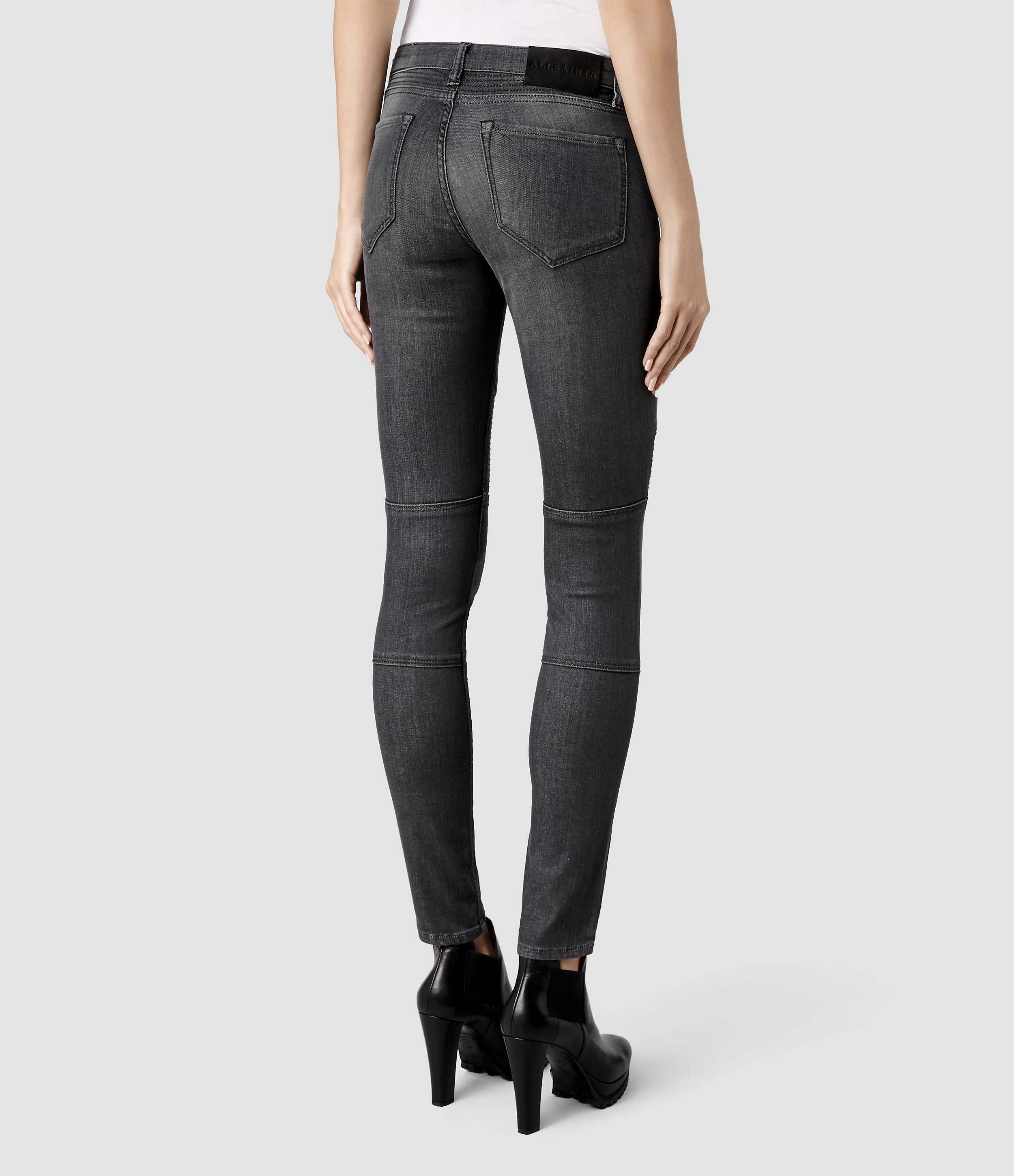 AllSaints Biker Jeans/grey in Gray | Lyst