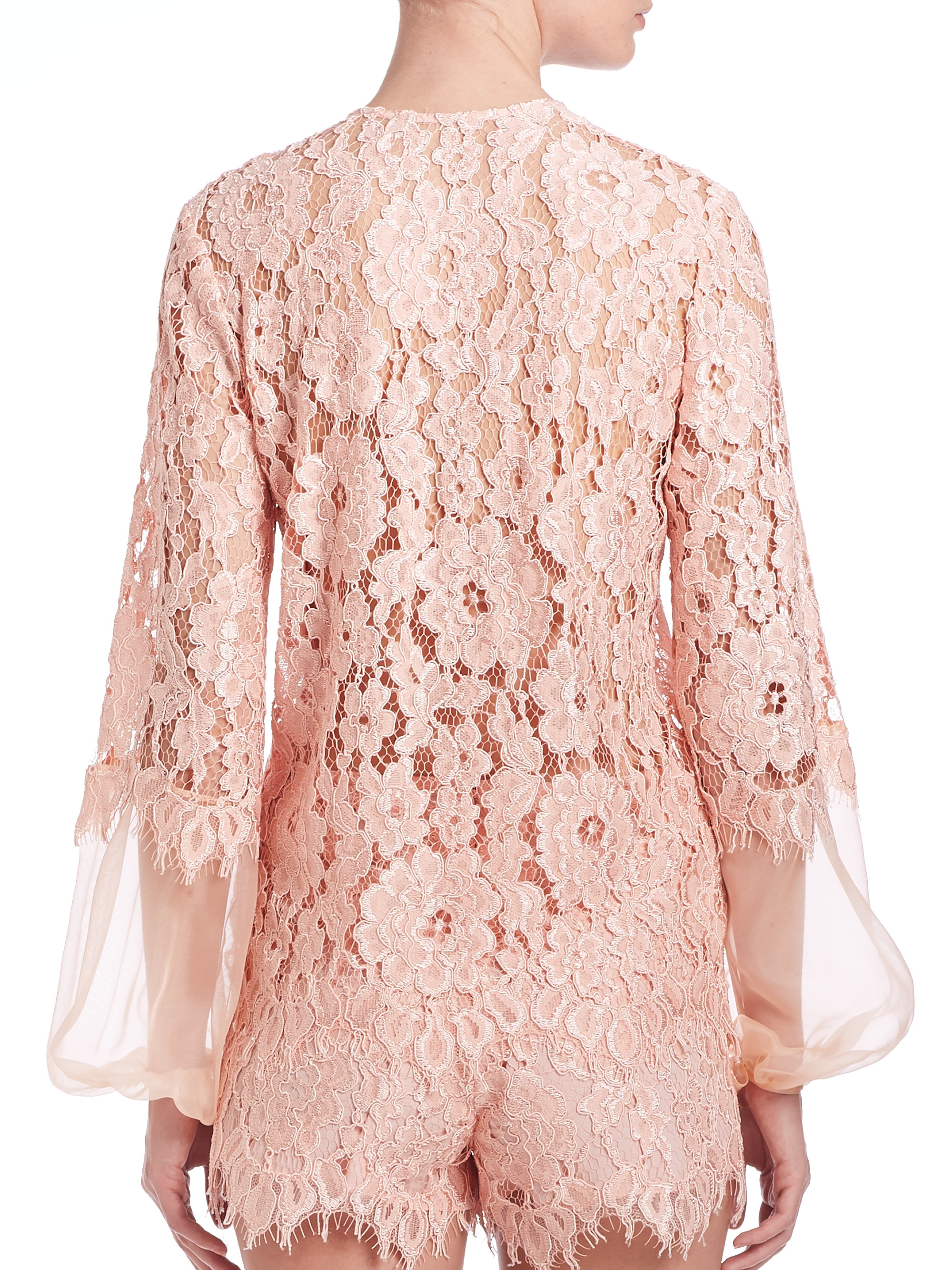 Alexis Sue Lace Blouse in Blush (Pink) - Lyst