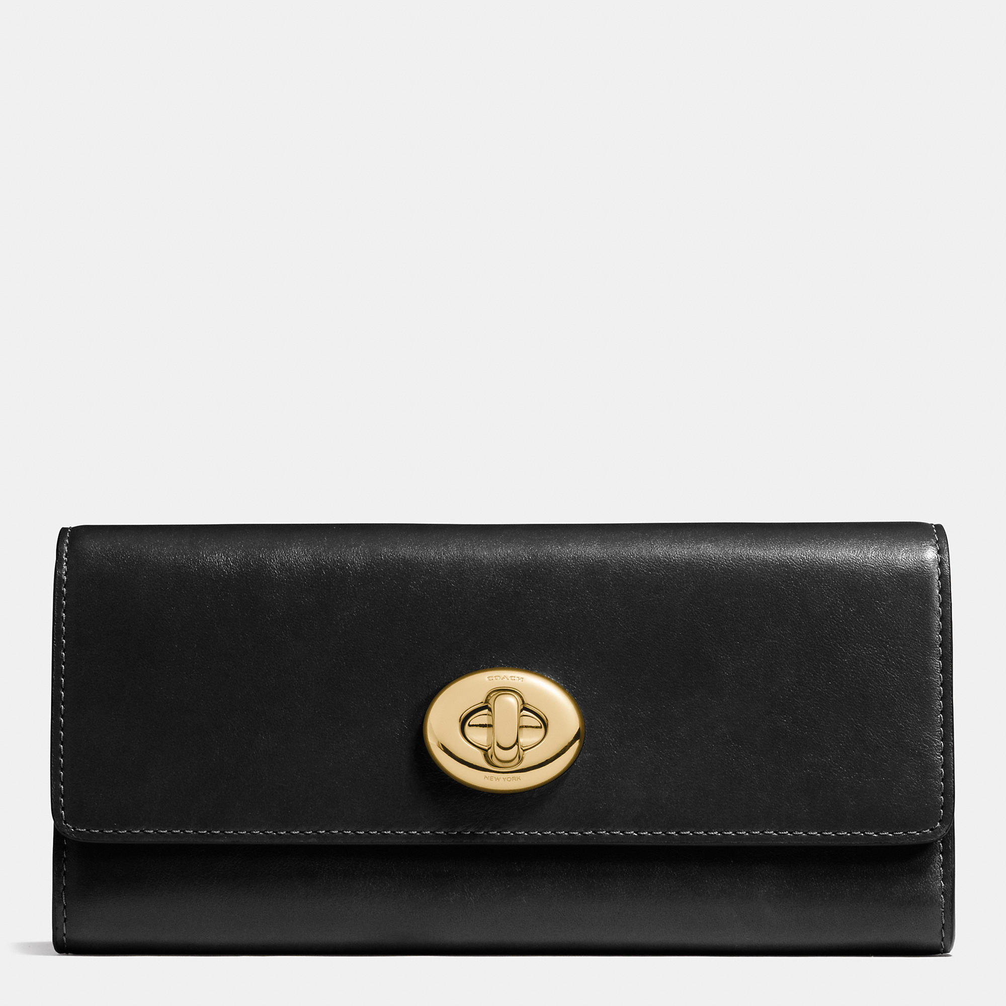 COACH Turnlock Slim Envelope Wallet In Smooth Leather in Black Lyst