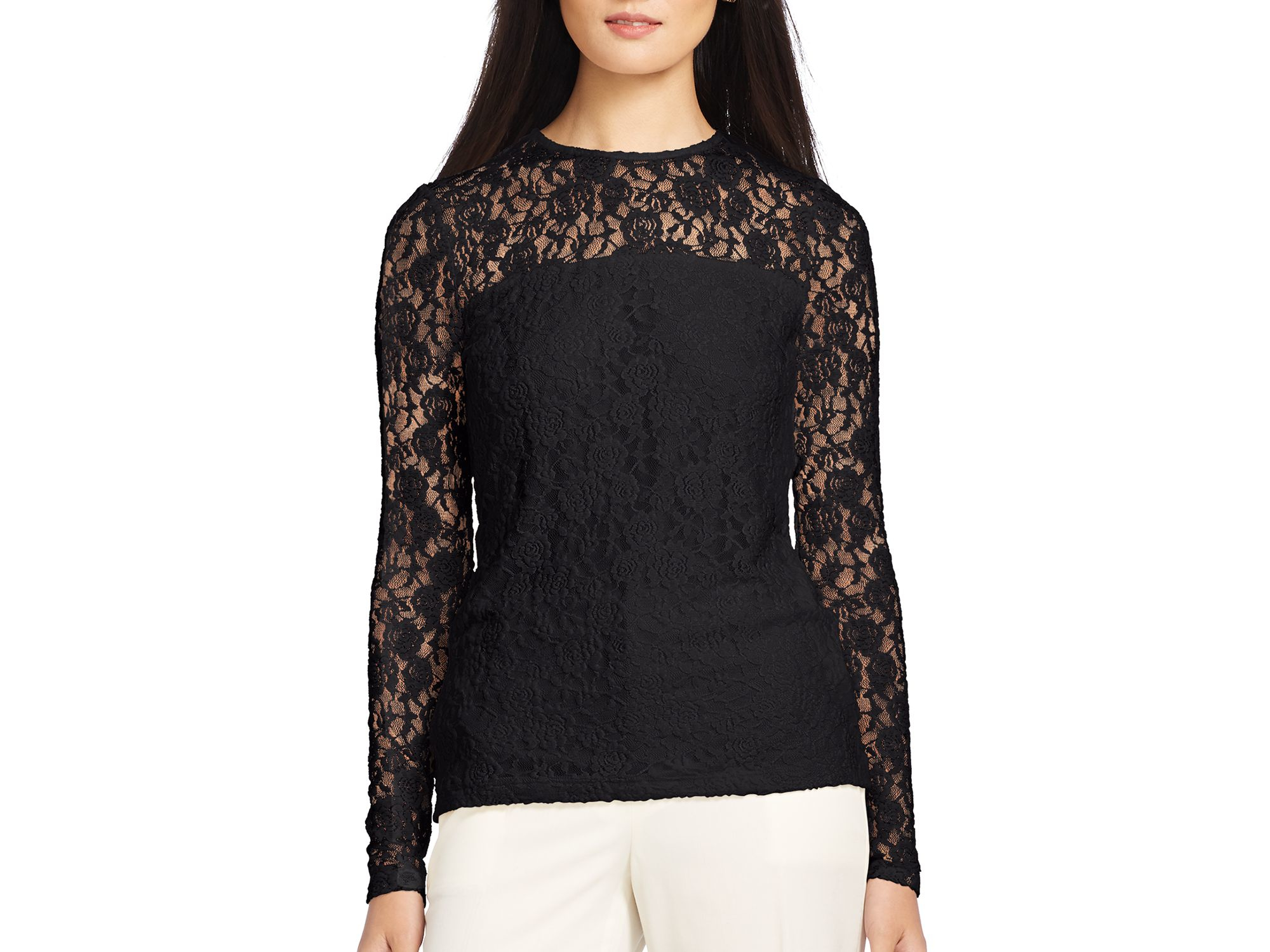 Ralph Lauren Lace Top in Black 