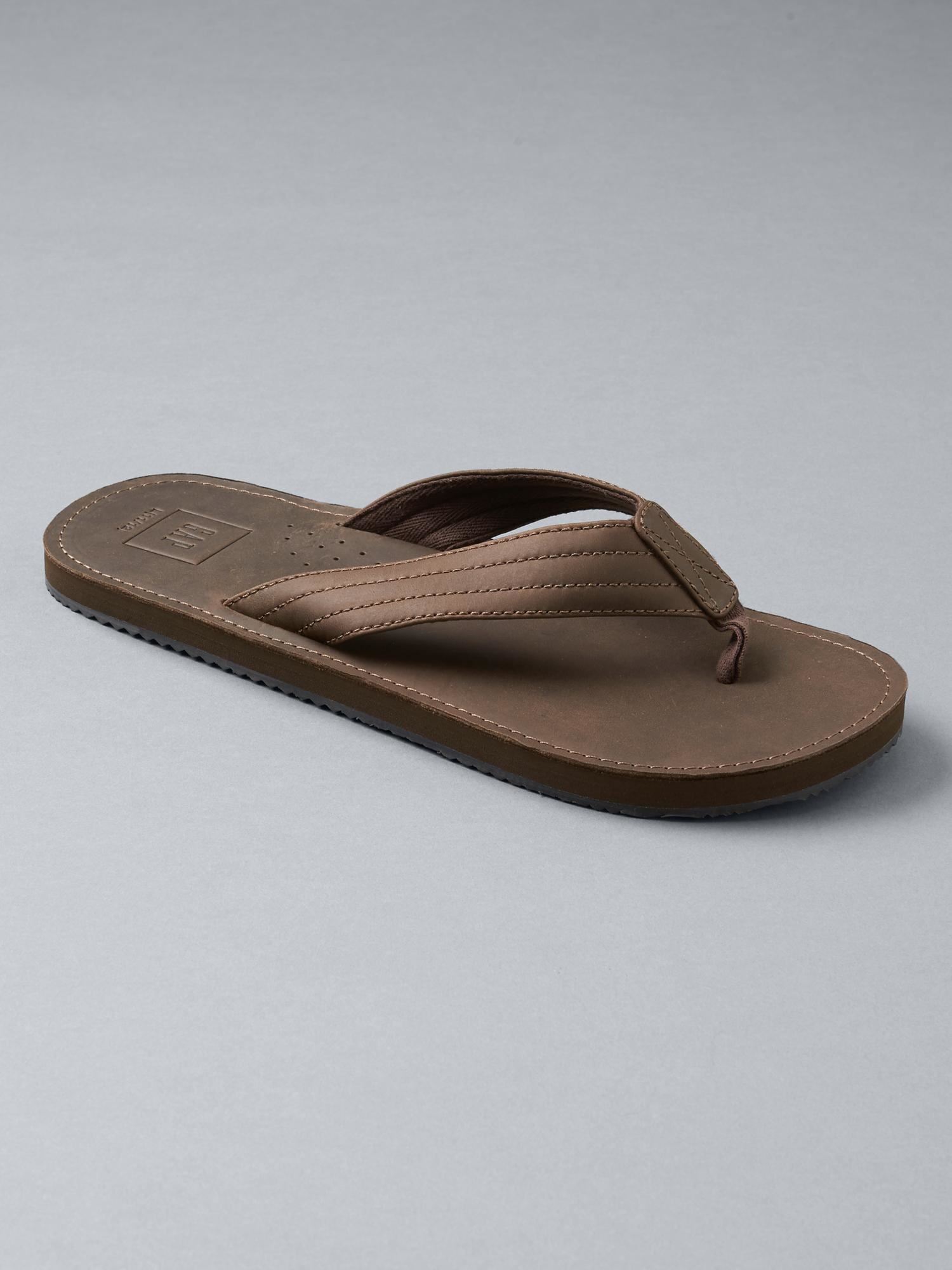 simple leather flip flops
