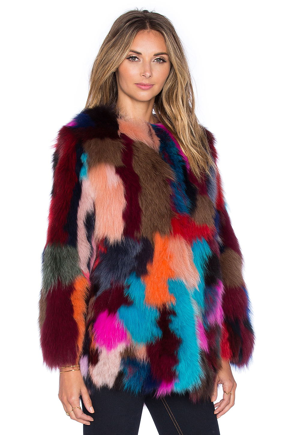Jocelyn Dyed Fox Belly Fur Jacket - Lyst