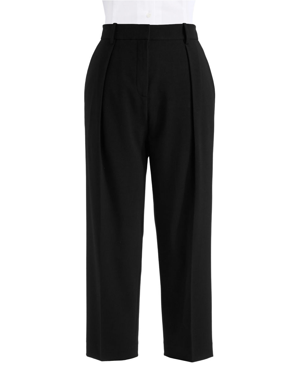 Lyst Anne Klein Pleated Wideleg Dress Pants in Black