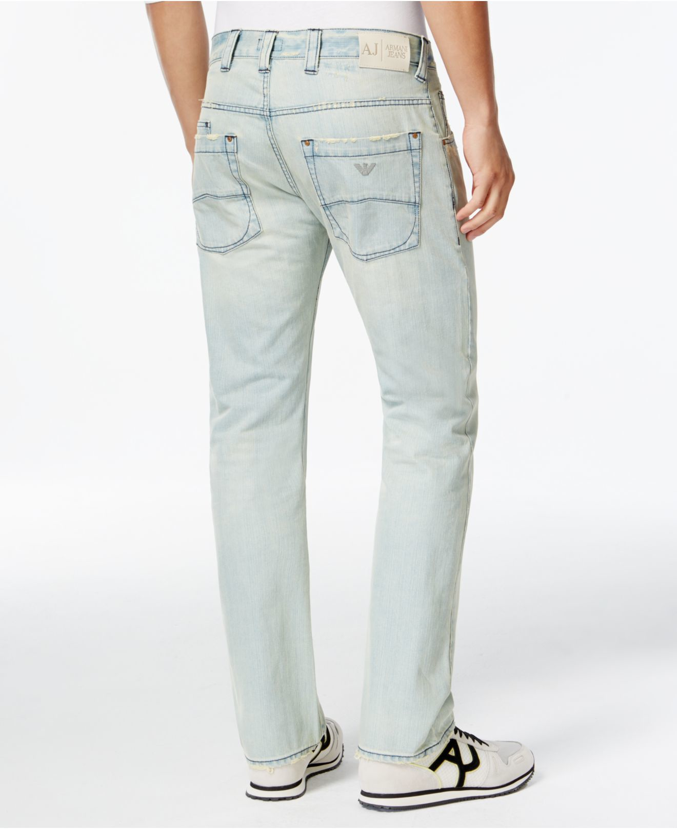 light blue slim straight jeans