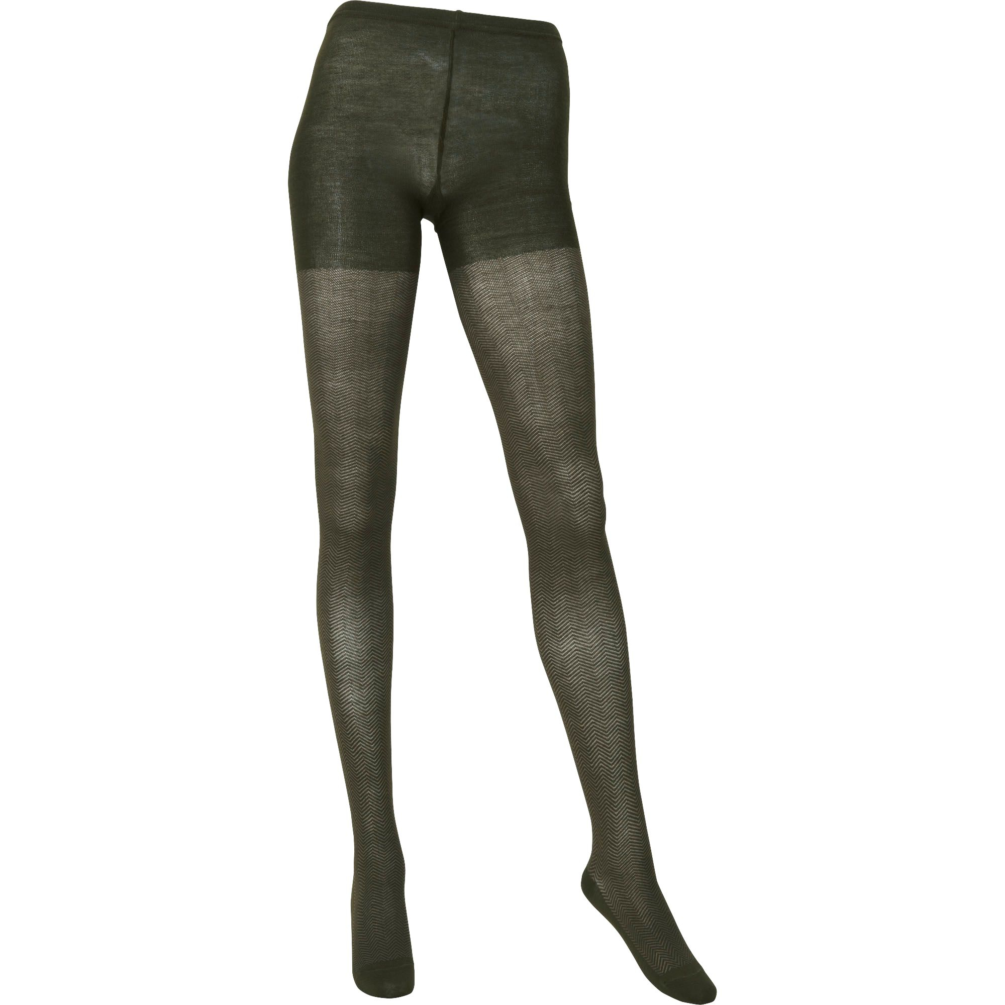 Uniqlo Women Heattech Knitted Tights (herringbone) in Green (DARK GREEN