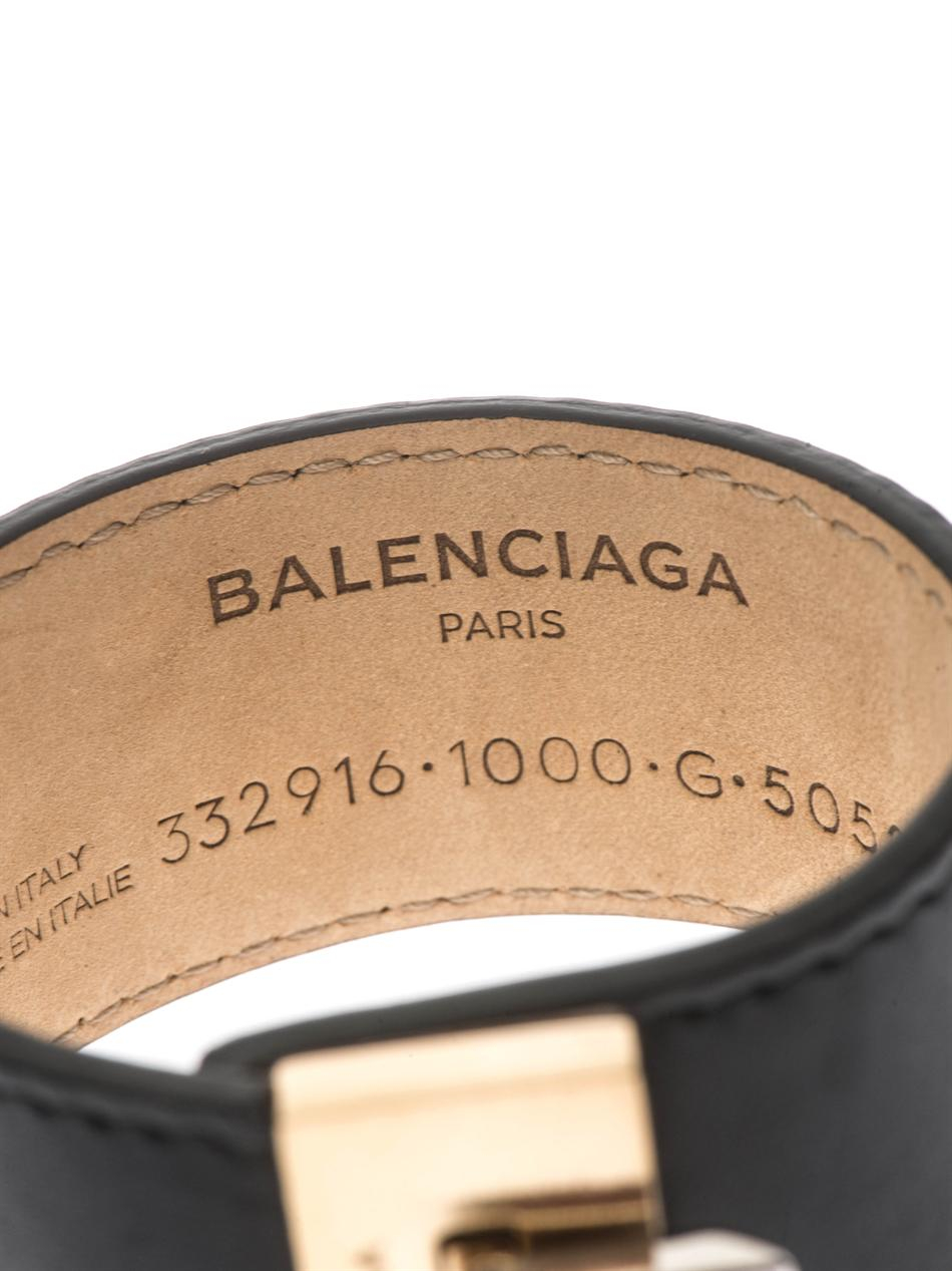 Balenciaga Le Dix Leather Bracelet in Black | Lyst