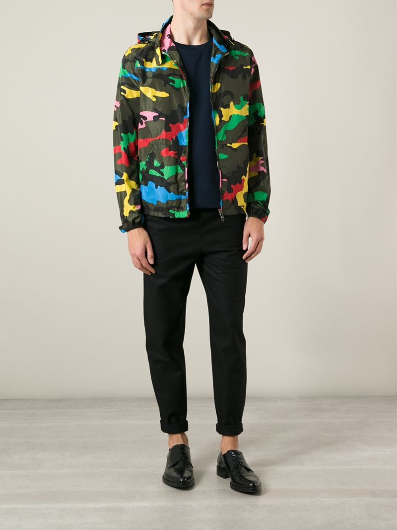 Valentino Camouflage Print Jacket in Green for Men | Lyst