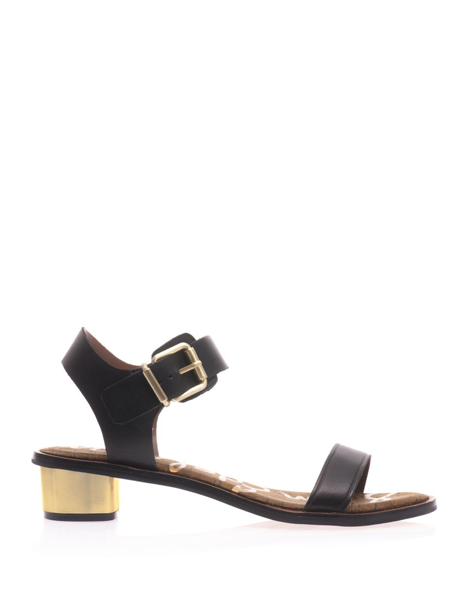 sam edelman gold block heel
