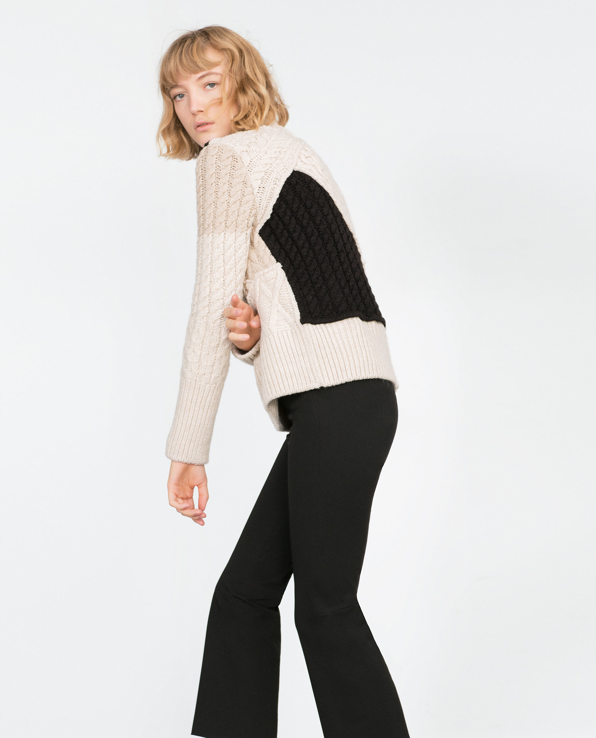 zara cable sweater