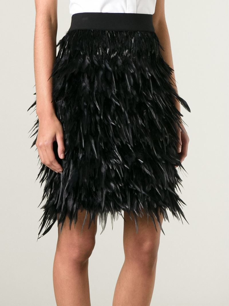 online discount outlet Feather-trim pencil Summer Women skirt Mini ...