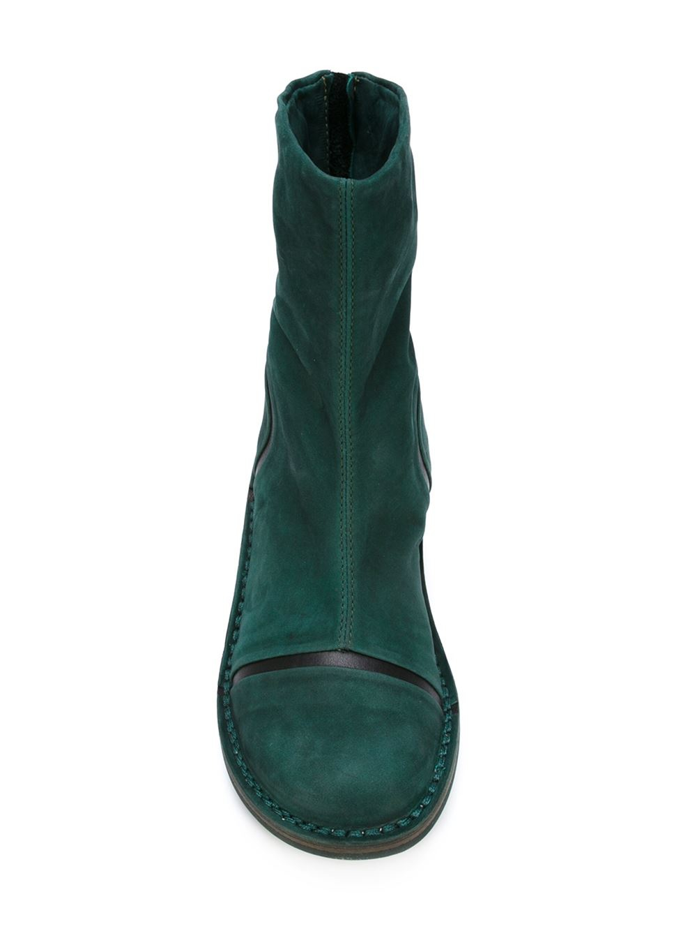 green wedge boots